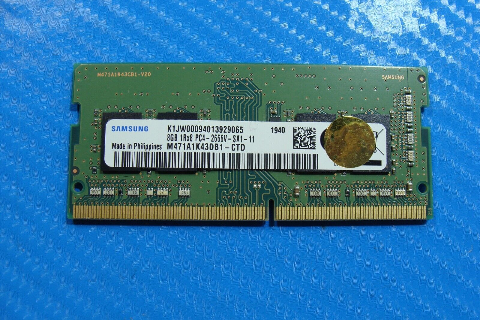 Dell 15 7591 2in1 Samsung 8GB 1Rx8 PC4-2666V Memory RAM SO-DIMM M471A1K43DB1-CTD