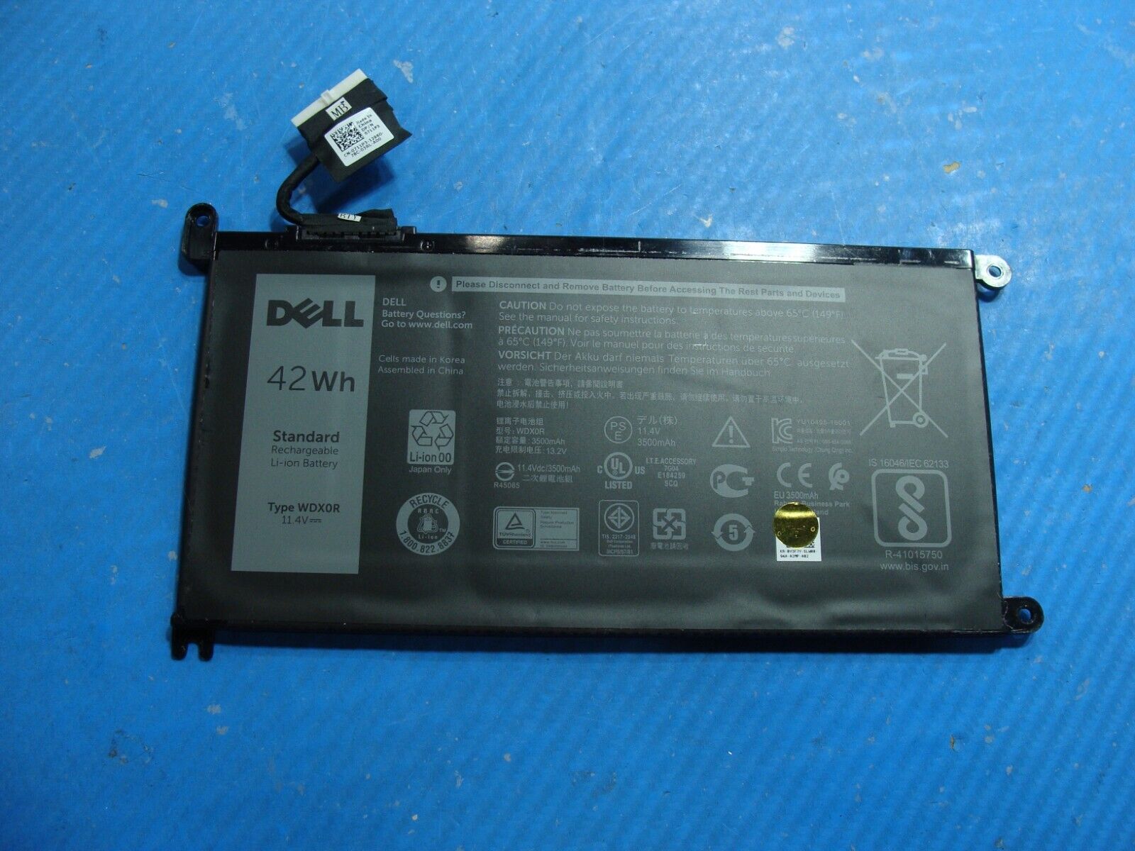 Dell Inspiron 13.3” 13 5379 OEM Battery 11.4V 42Wh 3500mAh WDX0R Y3F7Y Excellent