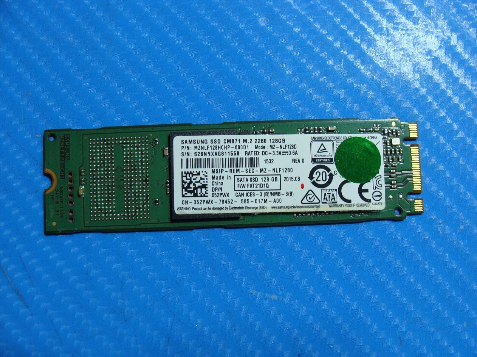 Dell XPS 13 9350 Samsung 128GB SATA M.2 SSD 52PWX MZNLF128HCHP-000D1