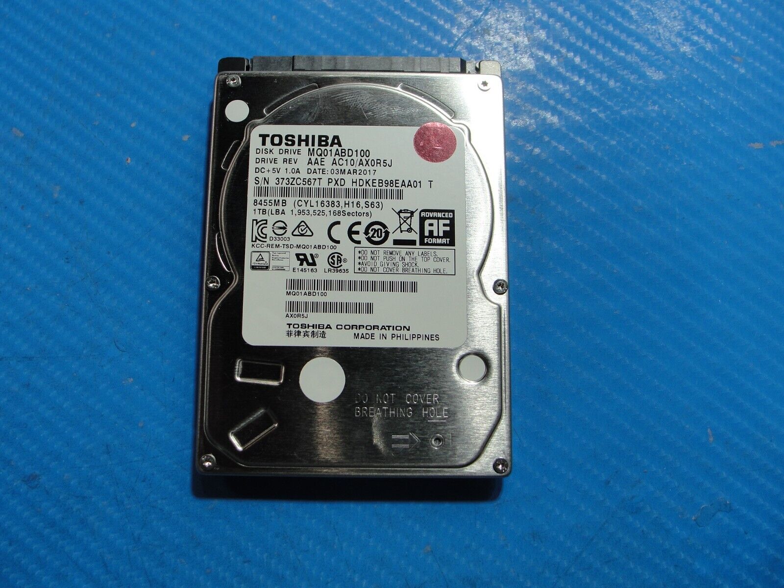 Asus R518UQ-RS54T TOSHIBA 1TB 5400RPM SATA Hard Drive MQ01ABD100