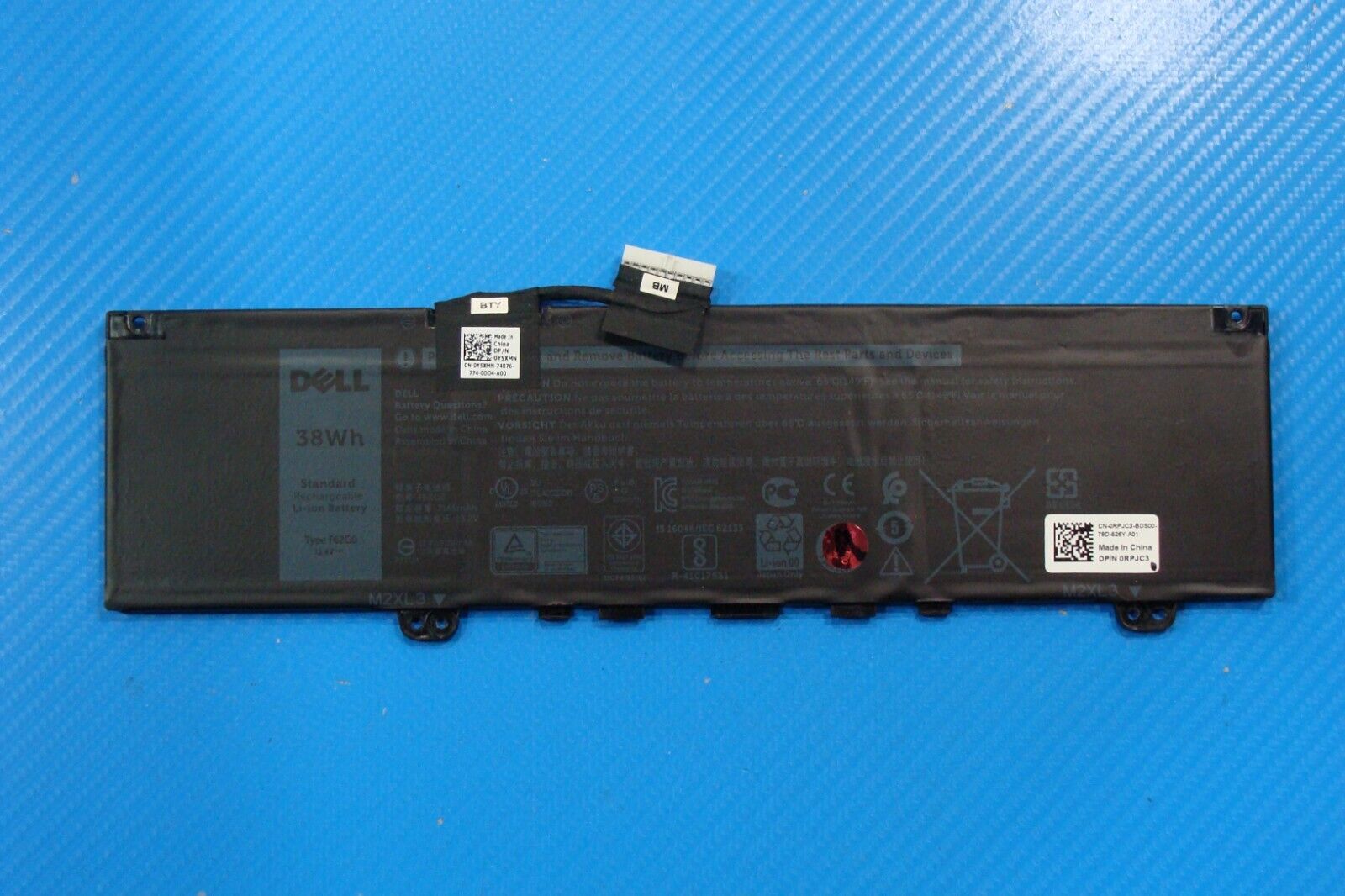 Dell Inspiron 13.3” 13 7373 2-in-1 OEM Battery 11.4V 38Wh 3166mAh F62G0 RPJC3