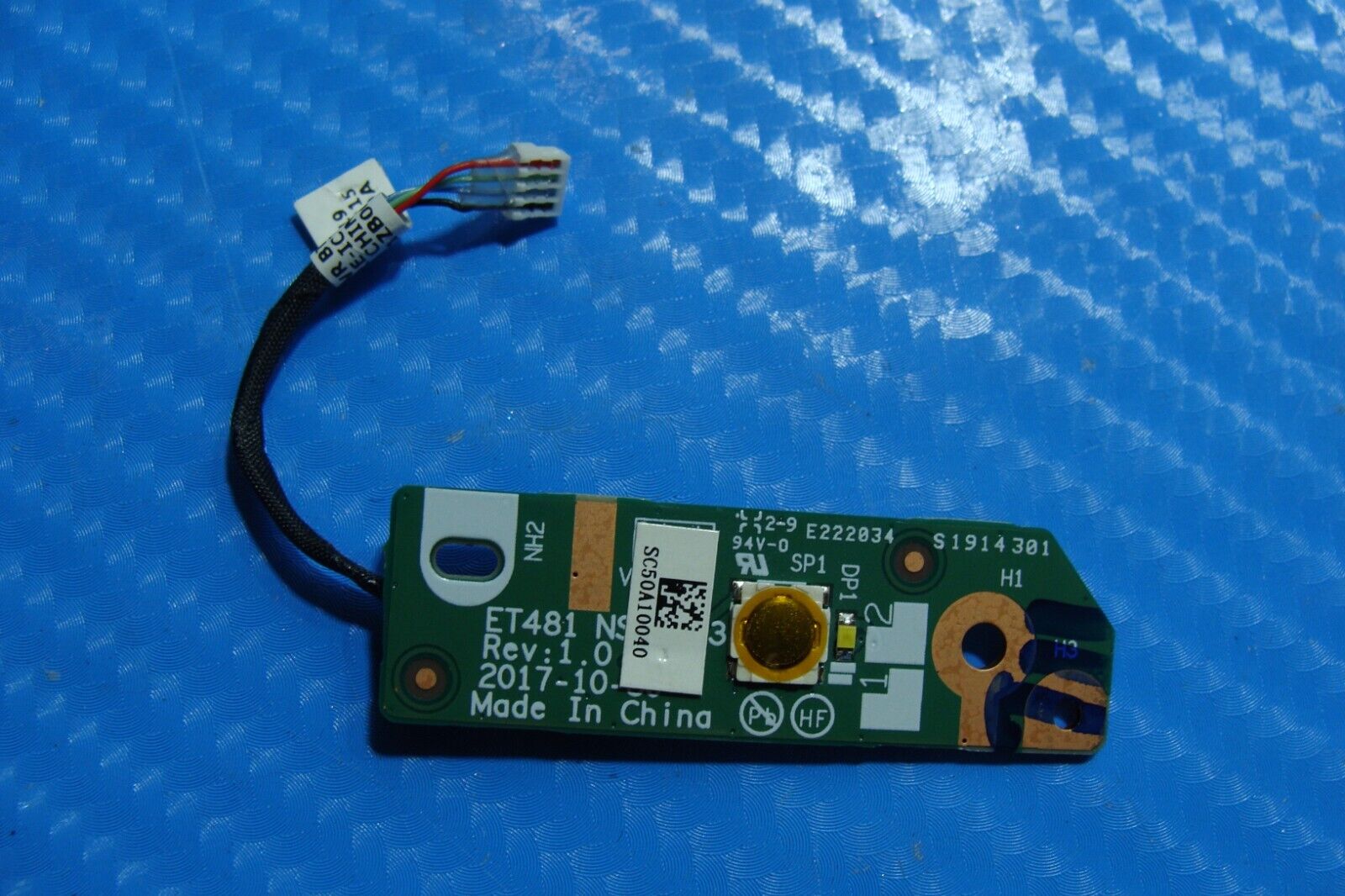 Lenovo ThinkPad 14” T480s Genuine Laptop Power Button Board w/Cable SC50A10040