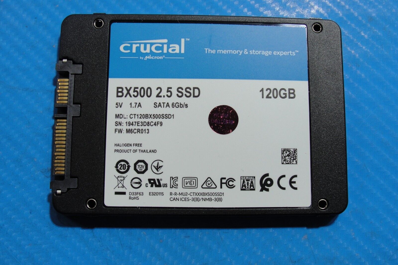 Lenovo x270 Crucial BX500 120GB SATA 2.5