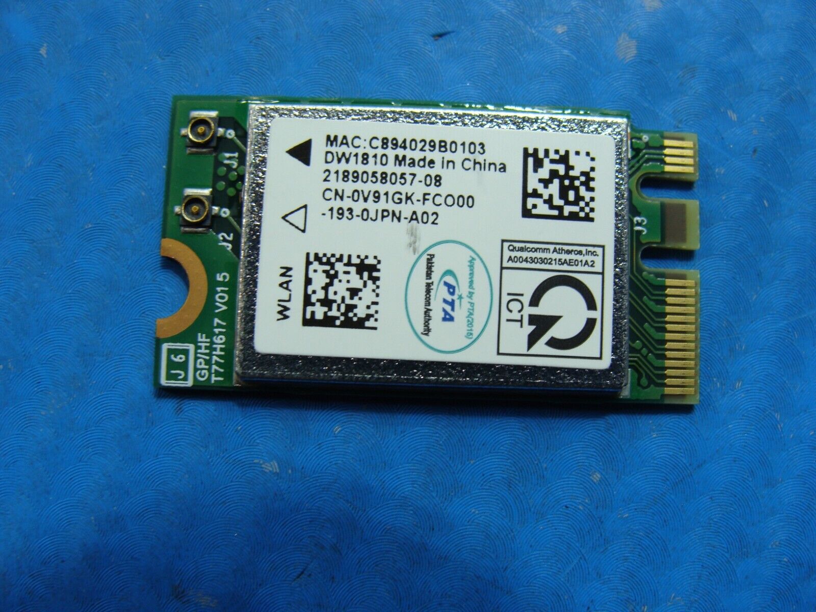 Dell Inspiron 15.6” 15 3511 Genuine Laptop Wireless WiFi Card QCNFA435 V91GK