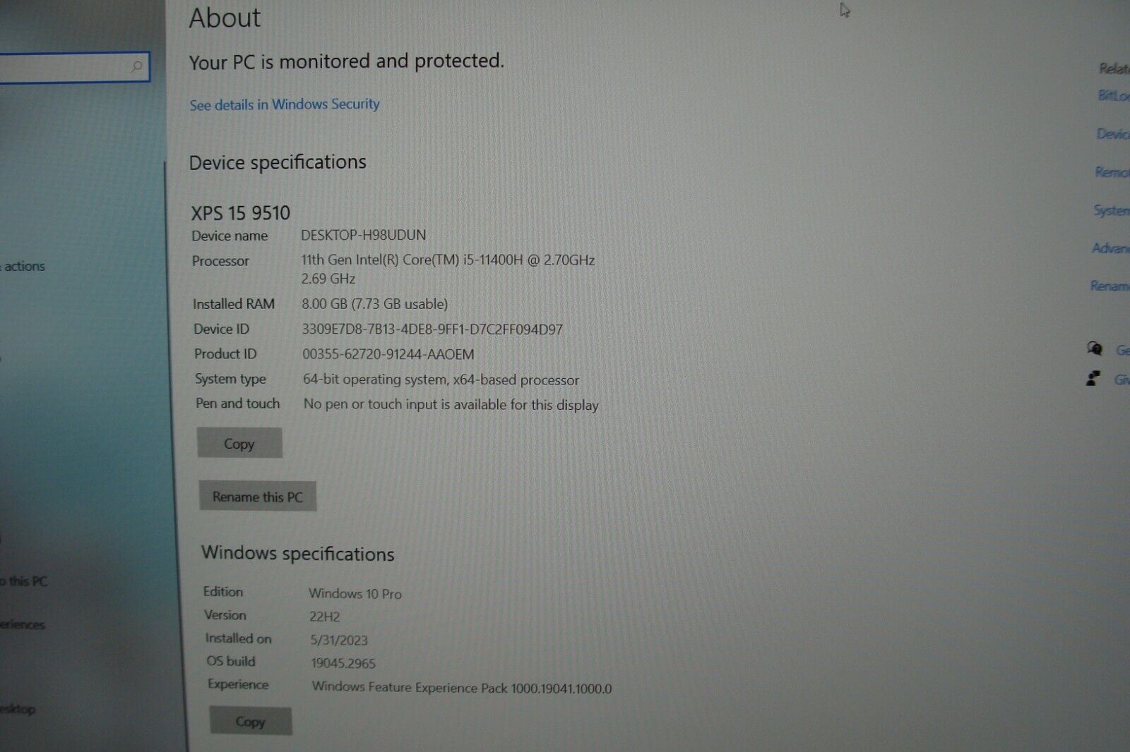 Dell XPS 15 9510 15.6