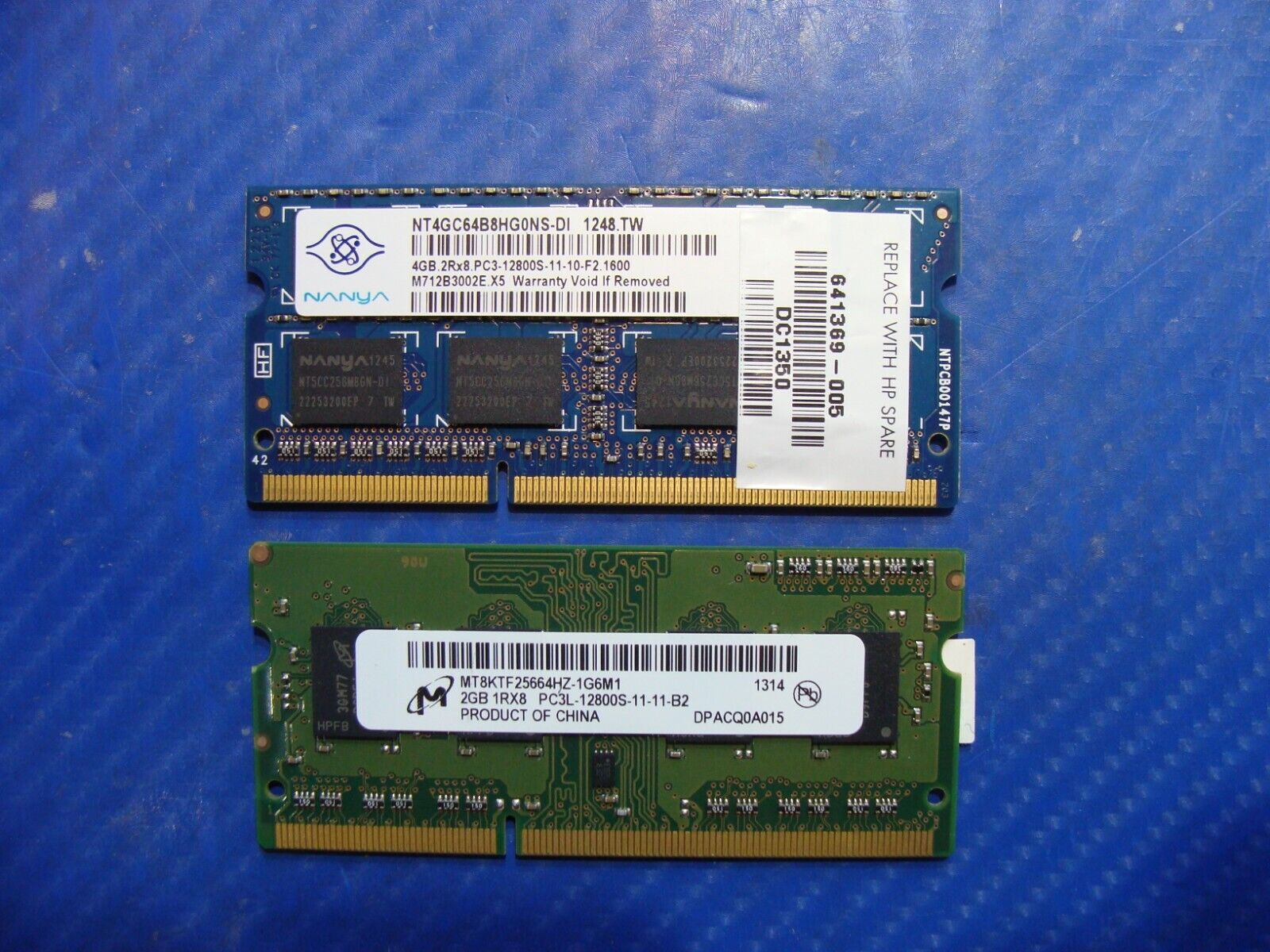 HP 14-b124us Micron+Nanya 6GB (4GB+2GB) SO-DIMM Memory RAM MT8KTF25664HZ-1G6M1