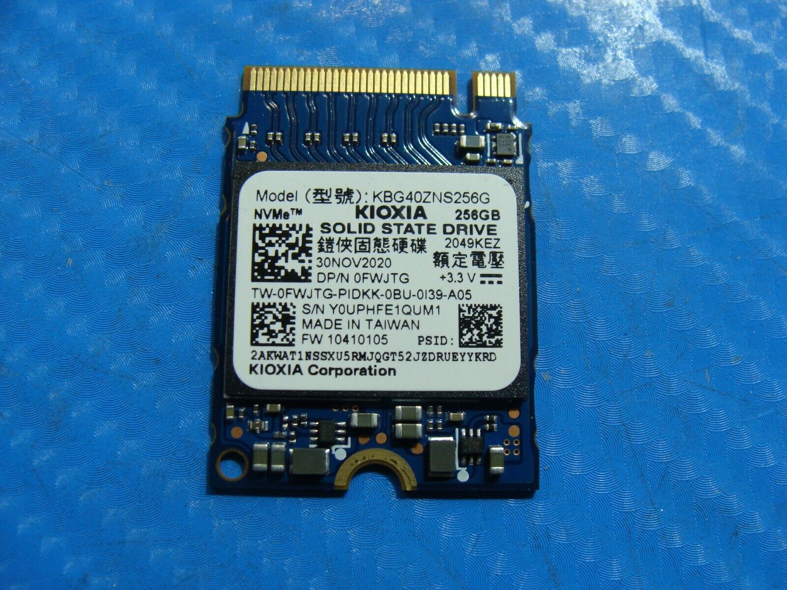 Dell 5310 Kioxia 256GB NVMe M.2 SSD Solid State Drive KBG40ZNS256G FWJTG