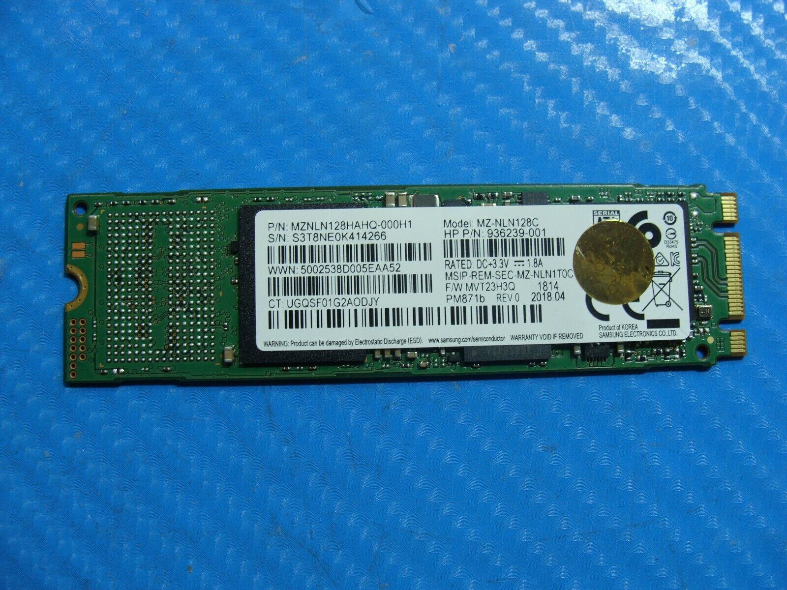 HP 15-da0012dx Samsung 128GB M.2 SATA SSD Solid State Drive MZNLN128HAHQ-000H1