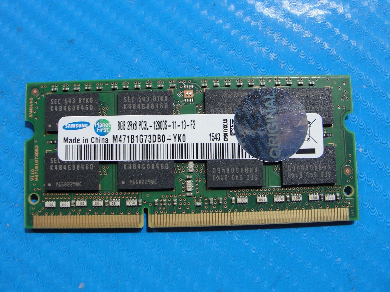 Dell 13 7353 Samsung 8GB 2Rx8 PC3L-12800S Memory RAM SO-DIMM M471B1G73DB0-YK0