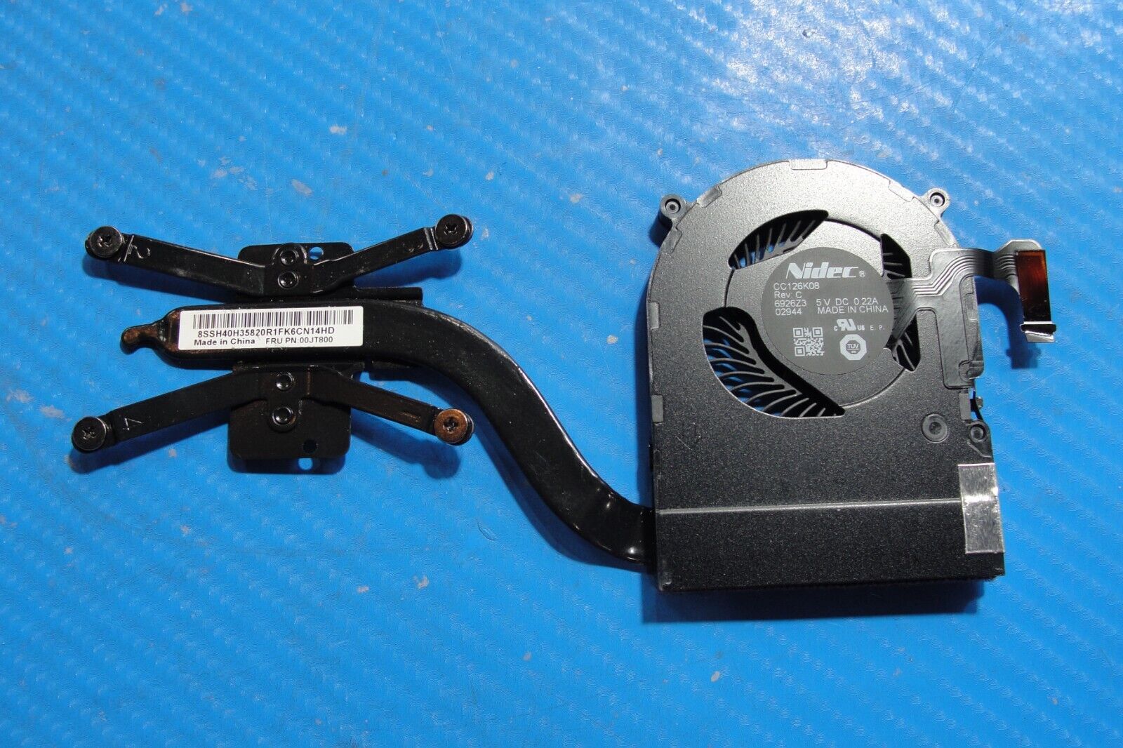 Lenovo ThinkPad 14” X1 Yoga 1st Gen Genuine CPU Cooling Fan w/Heatsink 00JT800