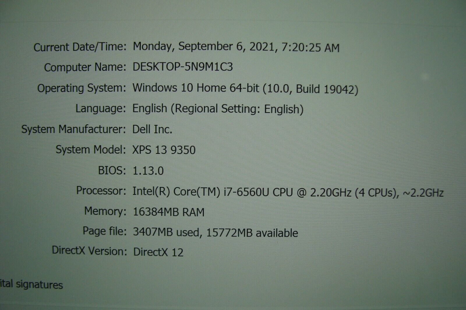 Dell XPS 13 9350 Laptop 13.3