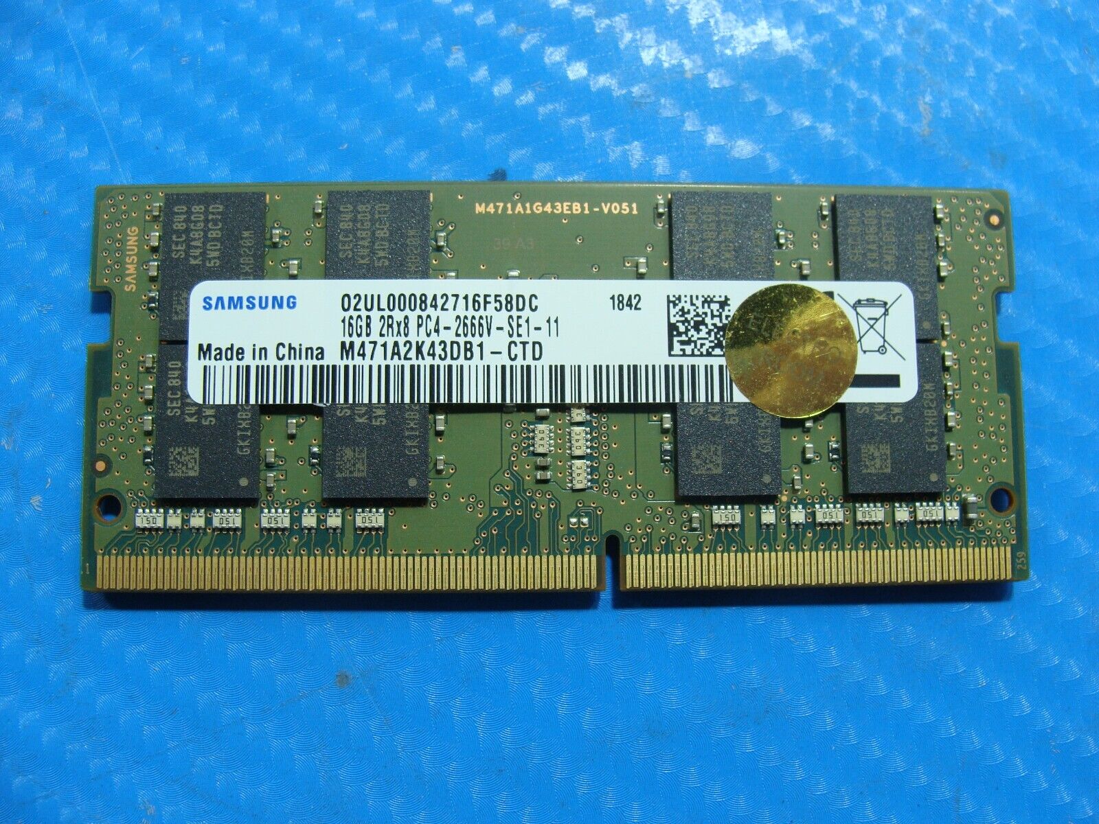 Dell 5530 Samsung 16GB 2Rx8 PC4-2666V SO-DIMM Memory RAM M471A2K43DB1-CTD