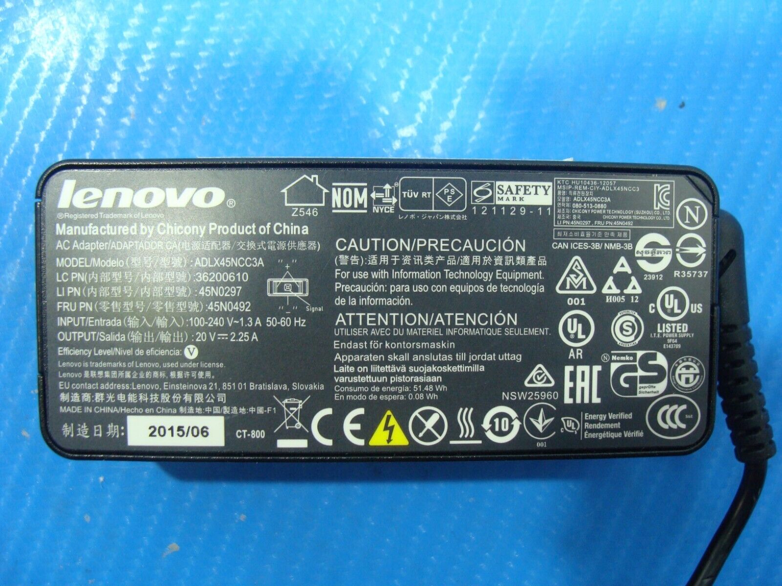 Genuine 45W AC Adapter Charger Lenovo ThinkPad  X250 X260 X240 X270 Power Supply