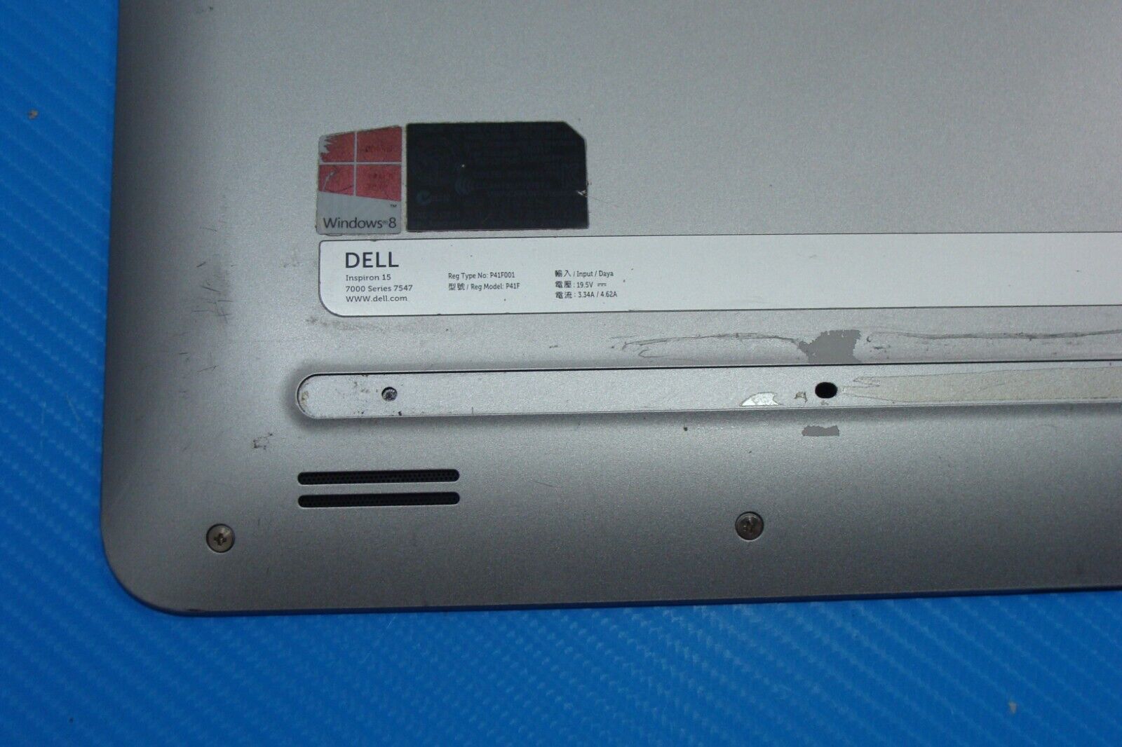 Dell Inspiron 15.6” 15 7547 Genuine Laptop Bottom Case Silver J8D0W 38AM6BCWI00