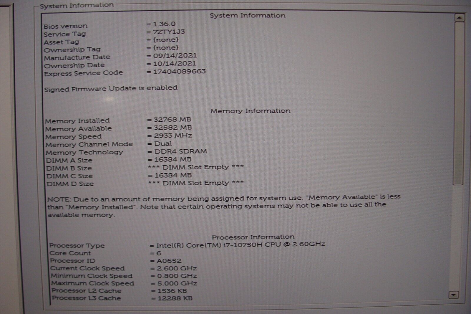 Dell Precision 7550 Workstation 15.6