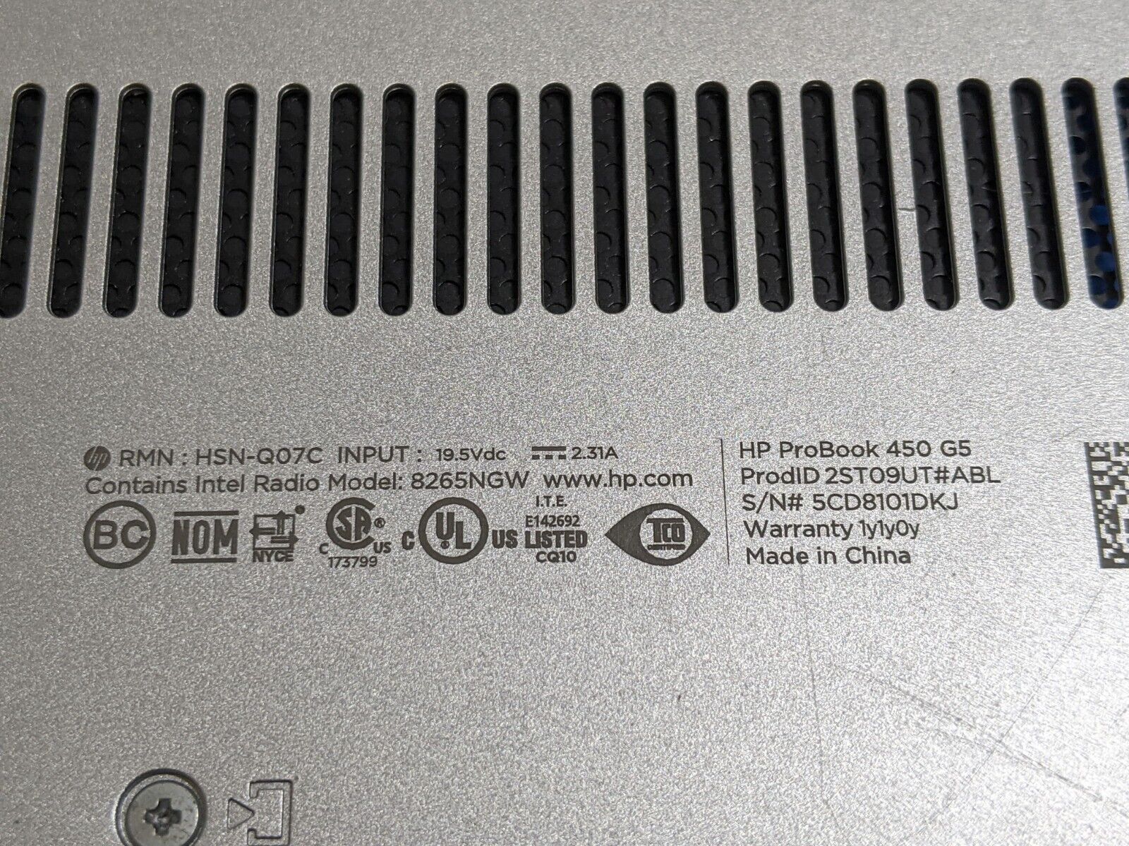 HP ProBook 450 G5 15.6