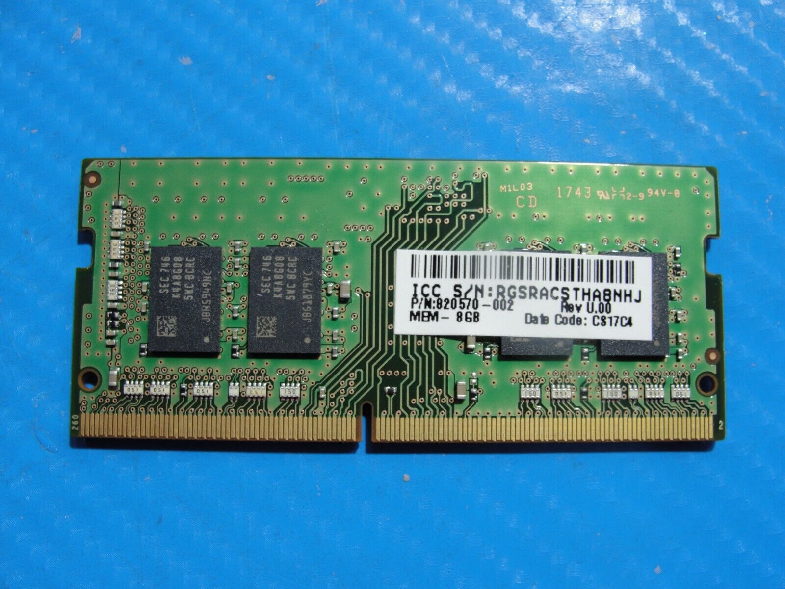 HP 650 G3 Samsung 8GB 1Rx8 PC4-2400T Memory RAM SO-DIMM M471A1K43CB1-CRC