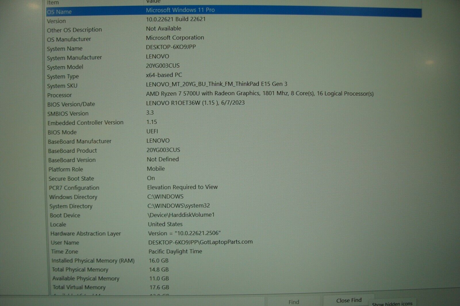 Lenovo ThinkPad E15 Gen 3 15.6