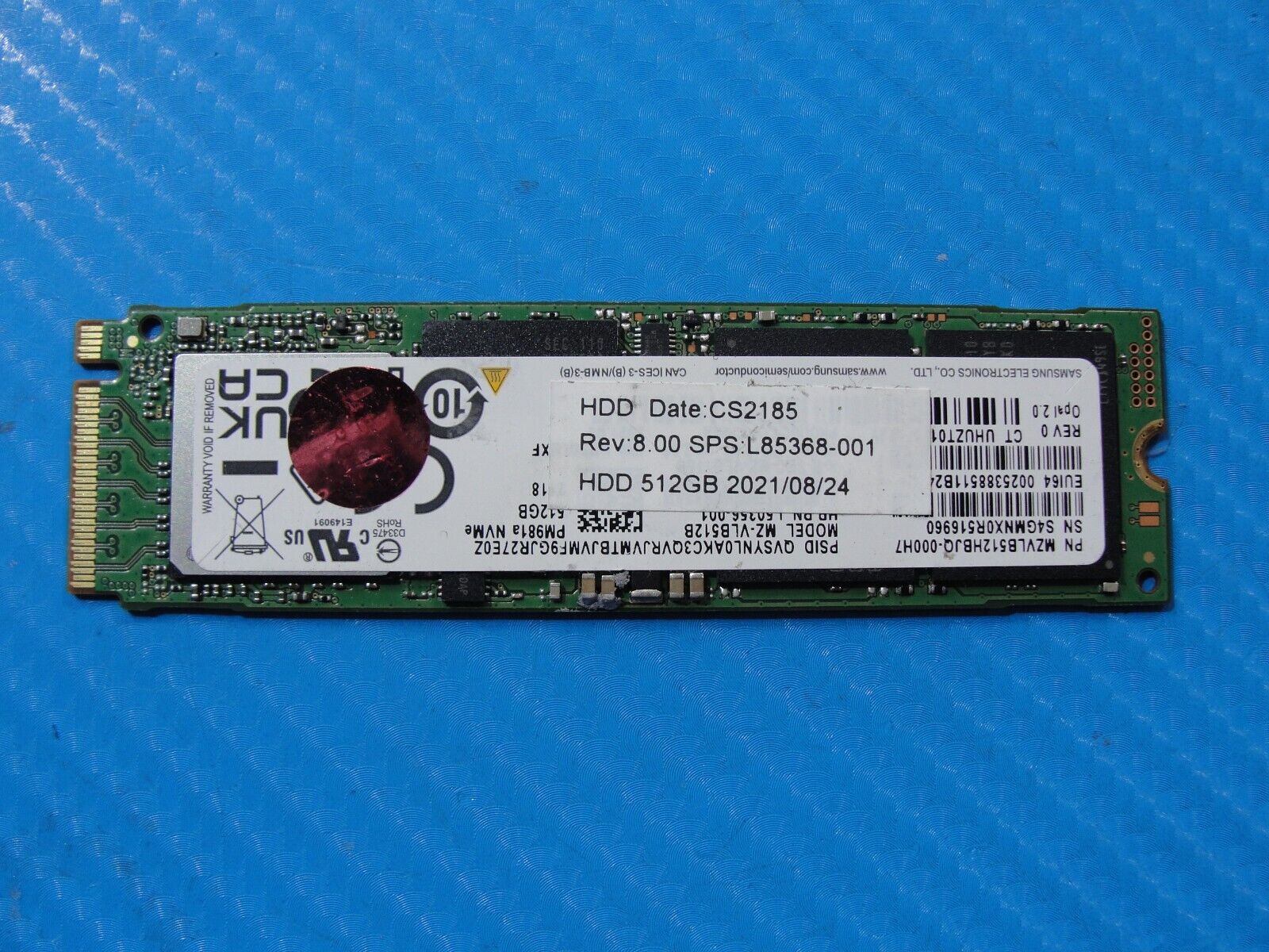 HP 840 G6 Samsung 512GB NVMe M.2 SSD Drive MZVLB512HBJQ-000H7 L85368-001