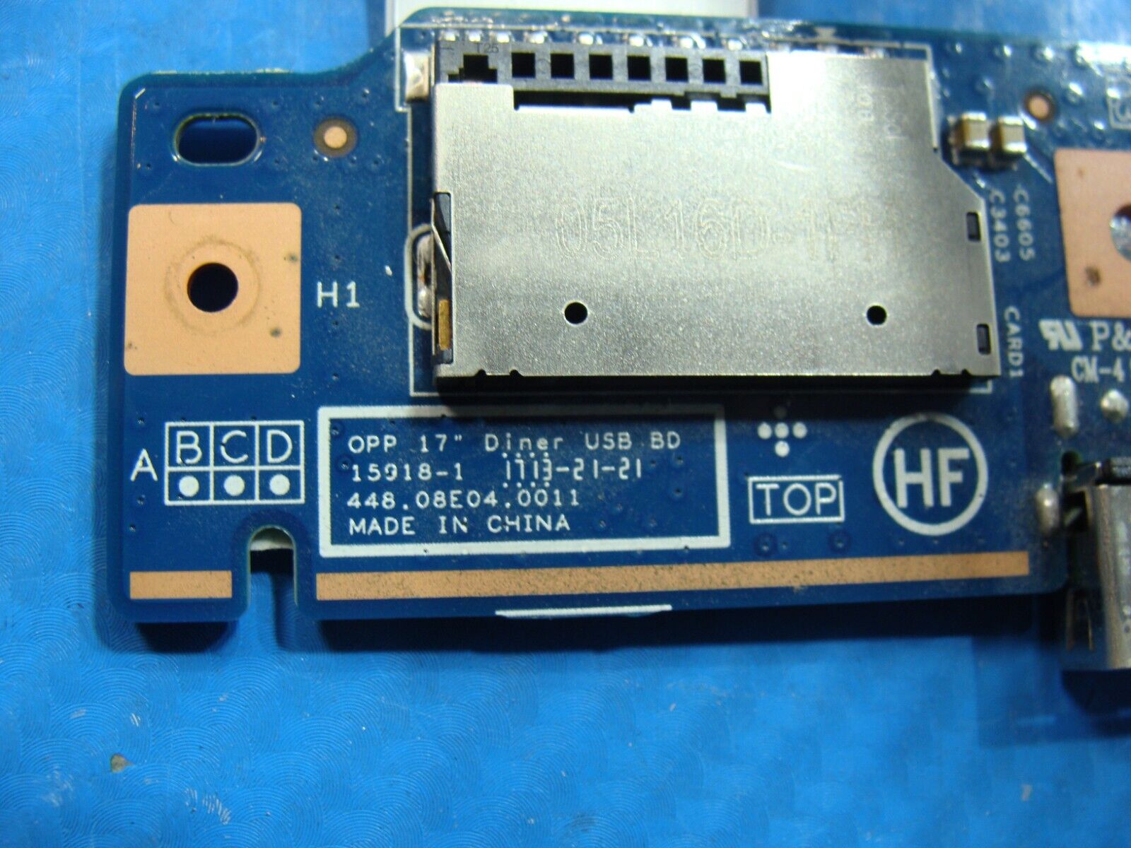 HP 17.3” 17-y029cy Genuine Laptop USB Card Reader Board w/Cable 448.08E04.0011