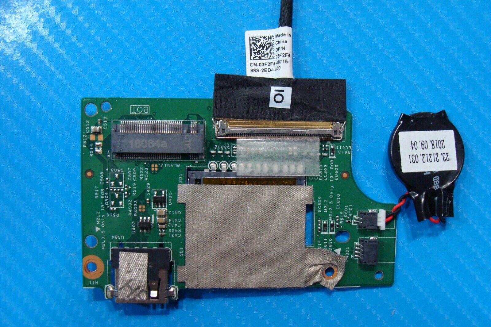 Dell Inspiron 15.6” 15 5579 2n1 USB Card Reader Board w/Cable 3GX53 3WVWP 3F2F4