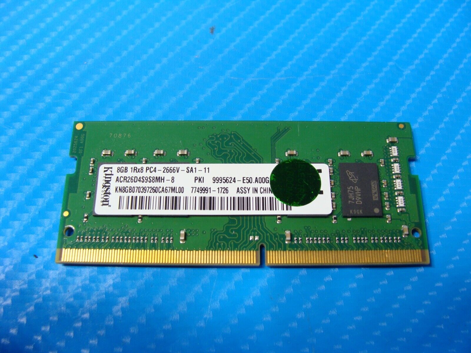 Acer AN515-51-75A2 So-Dimm Kingston 8GB 1Rx8 Memory PC4-2666V ACR26D4S9S8MH-8