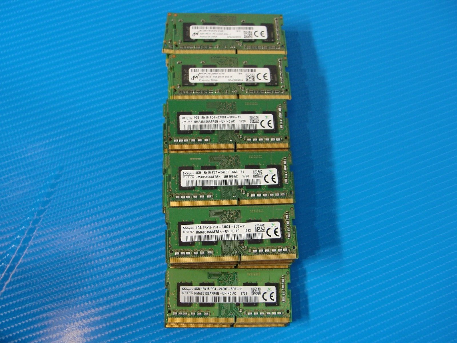 LOT of 52 4GB PC4-2400 DDR4 DDR4 Memory RAM SKHynix Micron