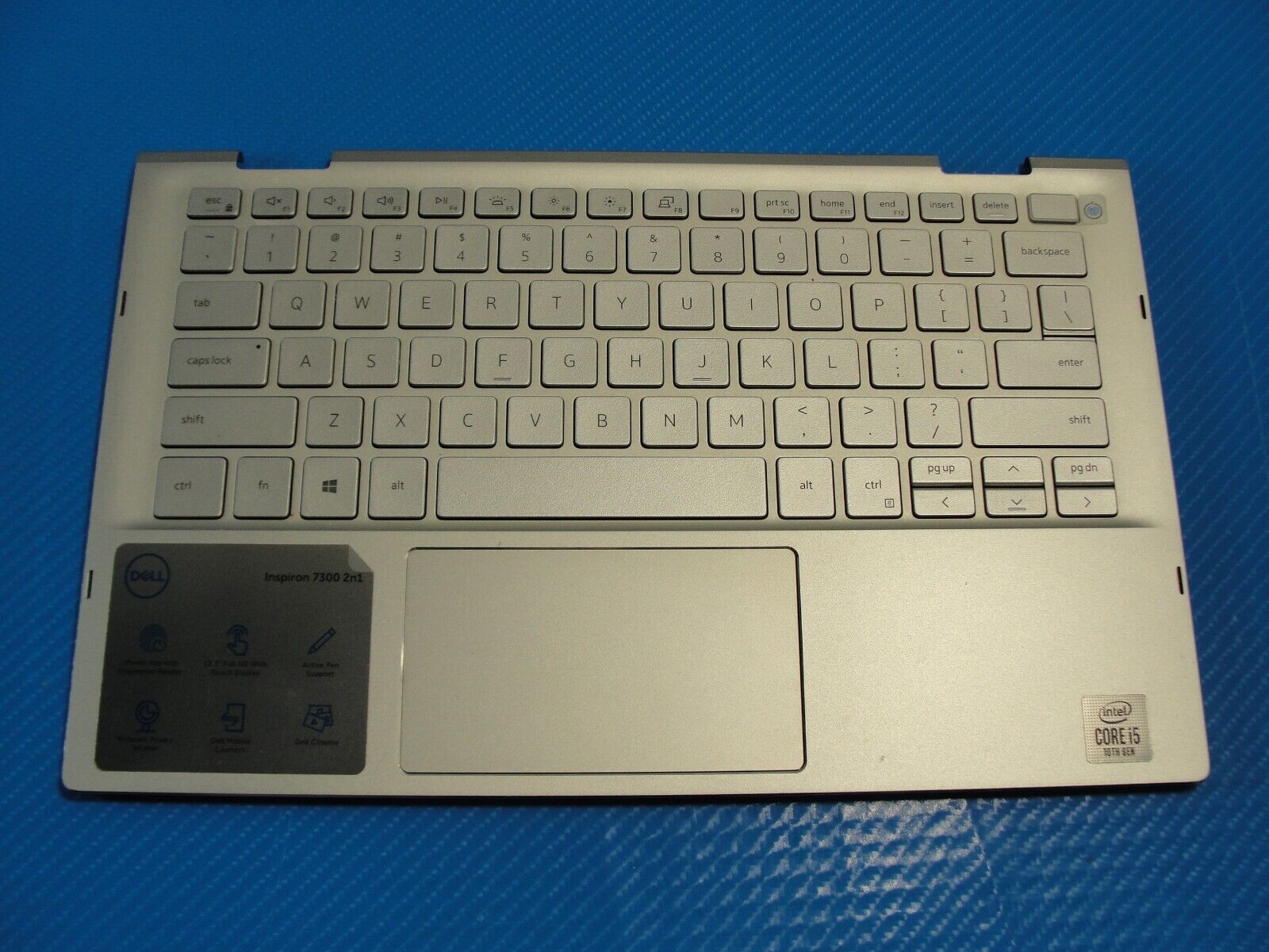 Dell Inspiron 13.3” 7300 2-in-1 OEM Palmrest w/Backlit Keyboard & Speakers W3N1F