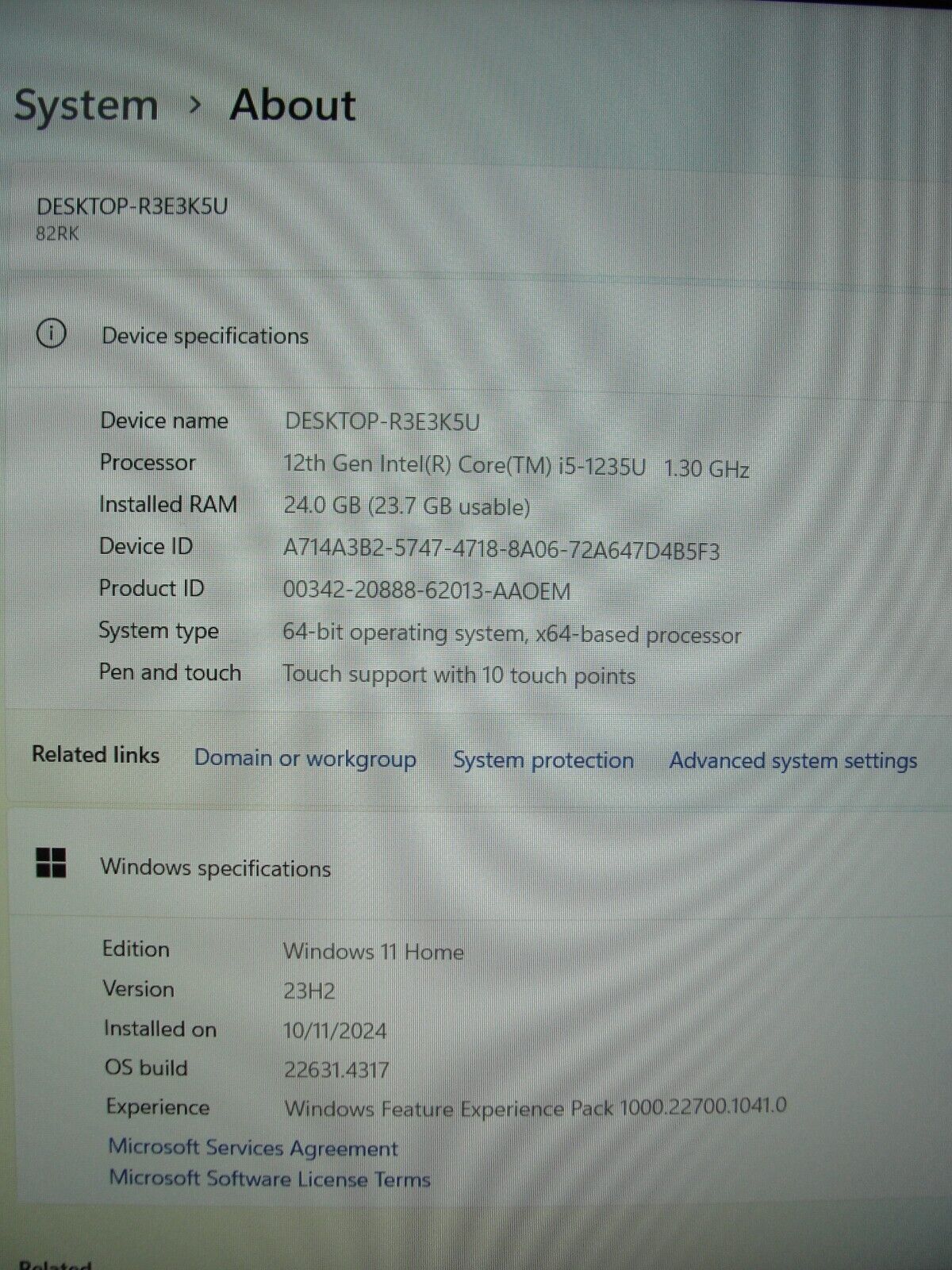 Lenovo IdeaPad 3-15IAU7 15.6 FHD 1.3GHz 24GB 512GB+ Original Charger Battery 98%