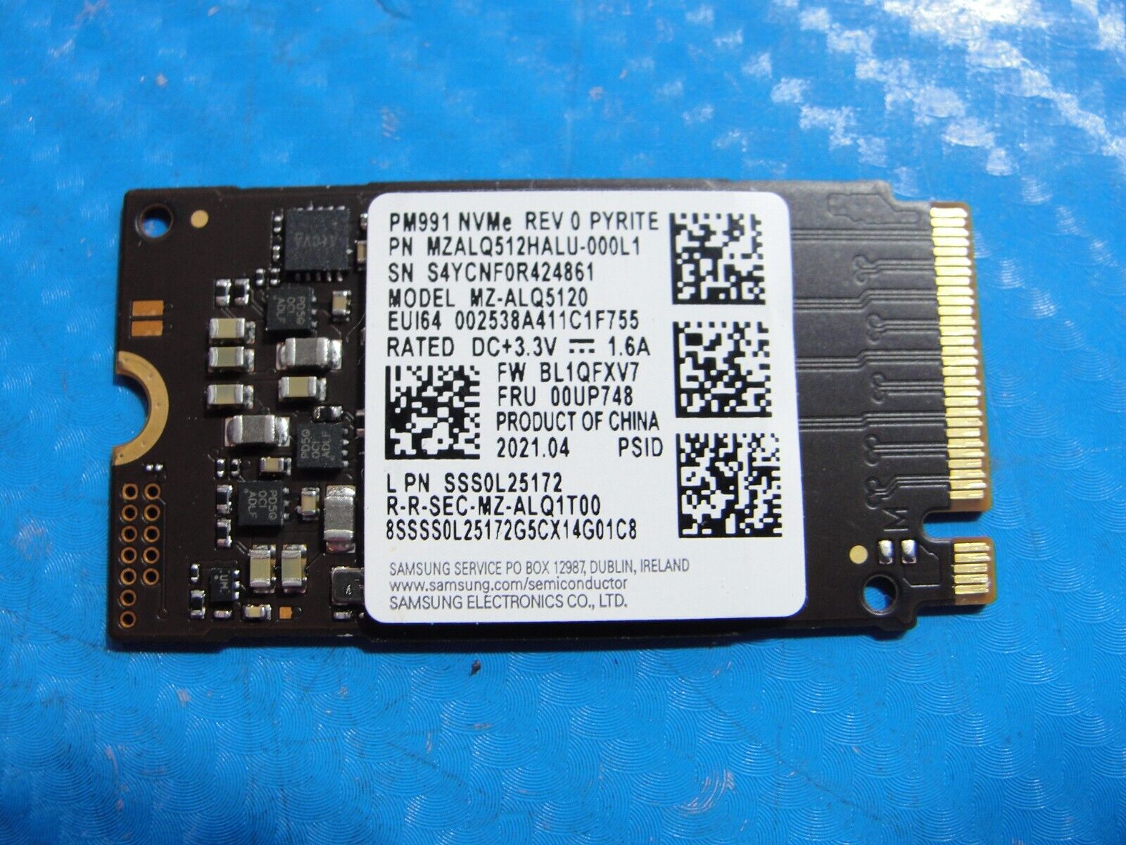 Lenovo P43s Samsung 512GB NVMe M.2 SSD Solid State Drive MZALQ512HALU-000L1