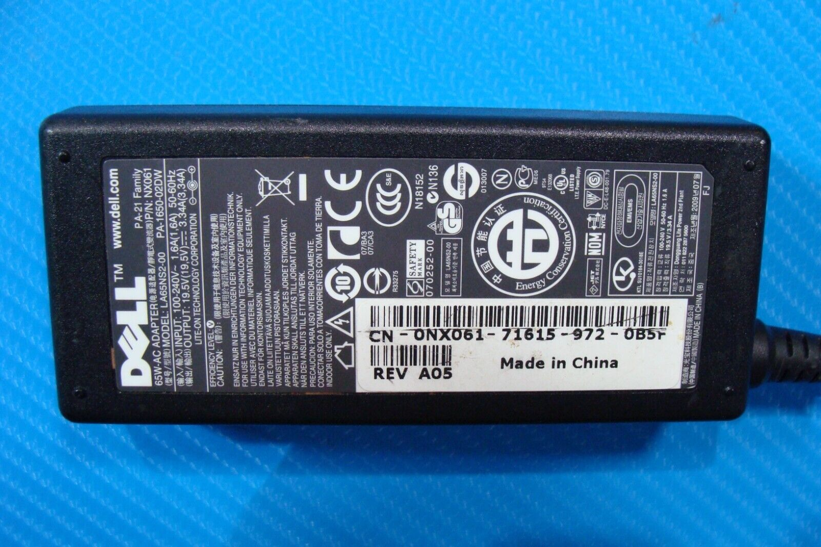 Genuine Dell AC Adapter Power Charger 19.5V 3.34A 65W LA65NS2-00 NX061