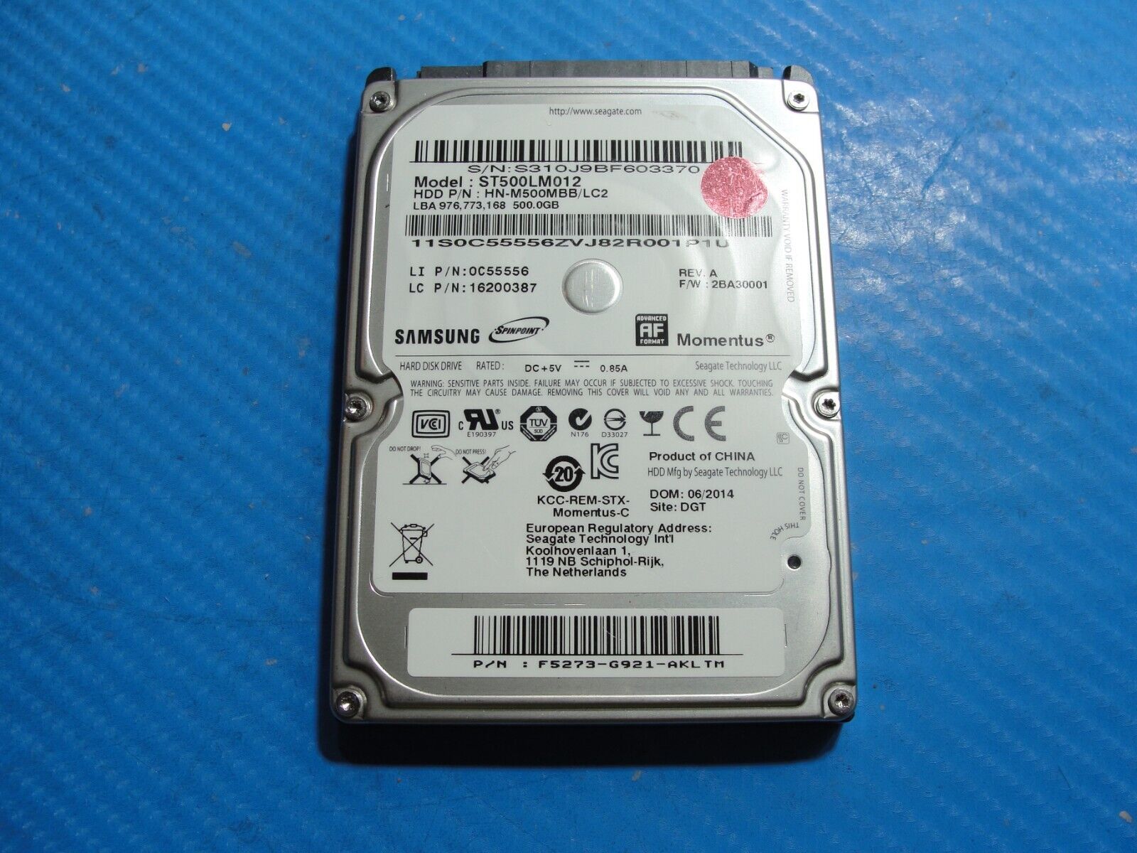 Lenovo G510 Samsung 500GB 5400RPM 2.5