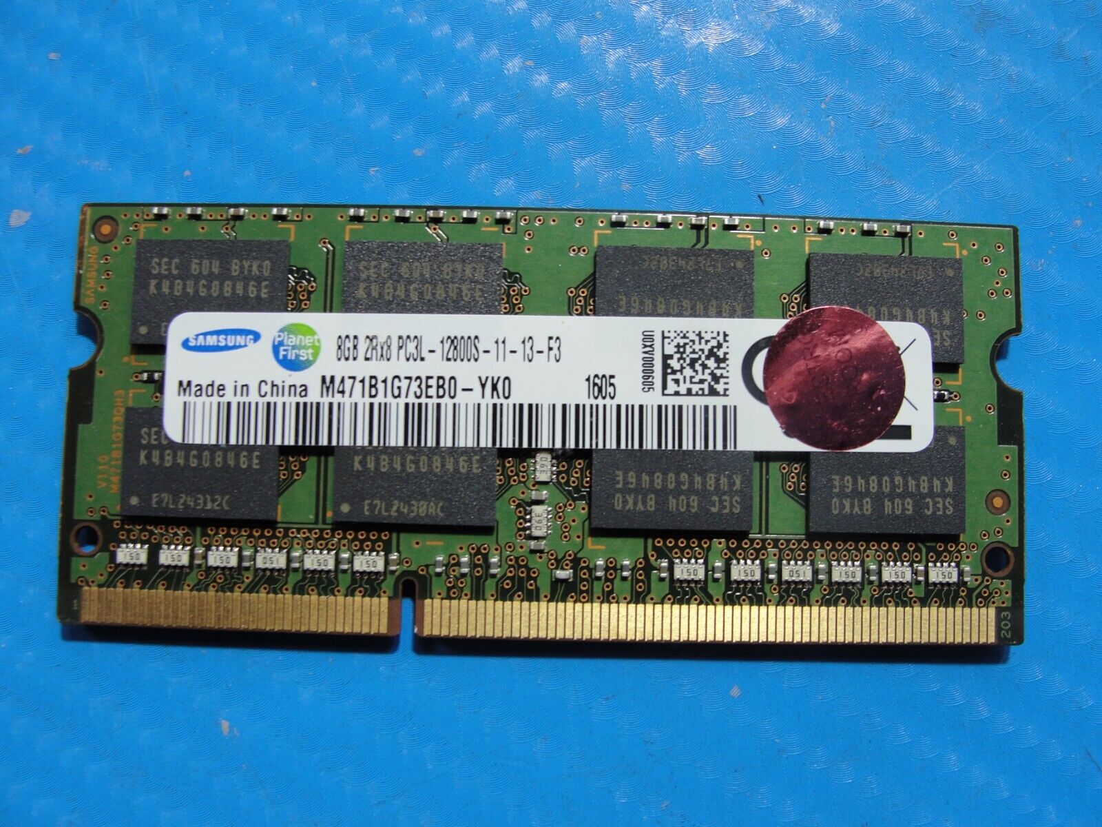 Lenovo P50s Samsung 8GB 2Rx8 PC3L-12800S Memory RAM SO-DIMM M471B1G73EB0-YK0