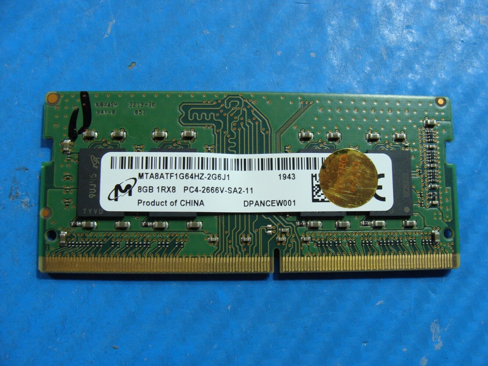 Dell 5401 Micron 8GB 1Rx8 PC4-2666V Memory RAM SO-DIMM MTA8ATF1G64HZ-2G6J1