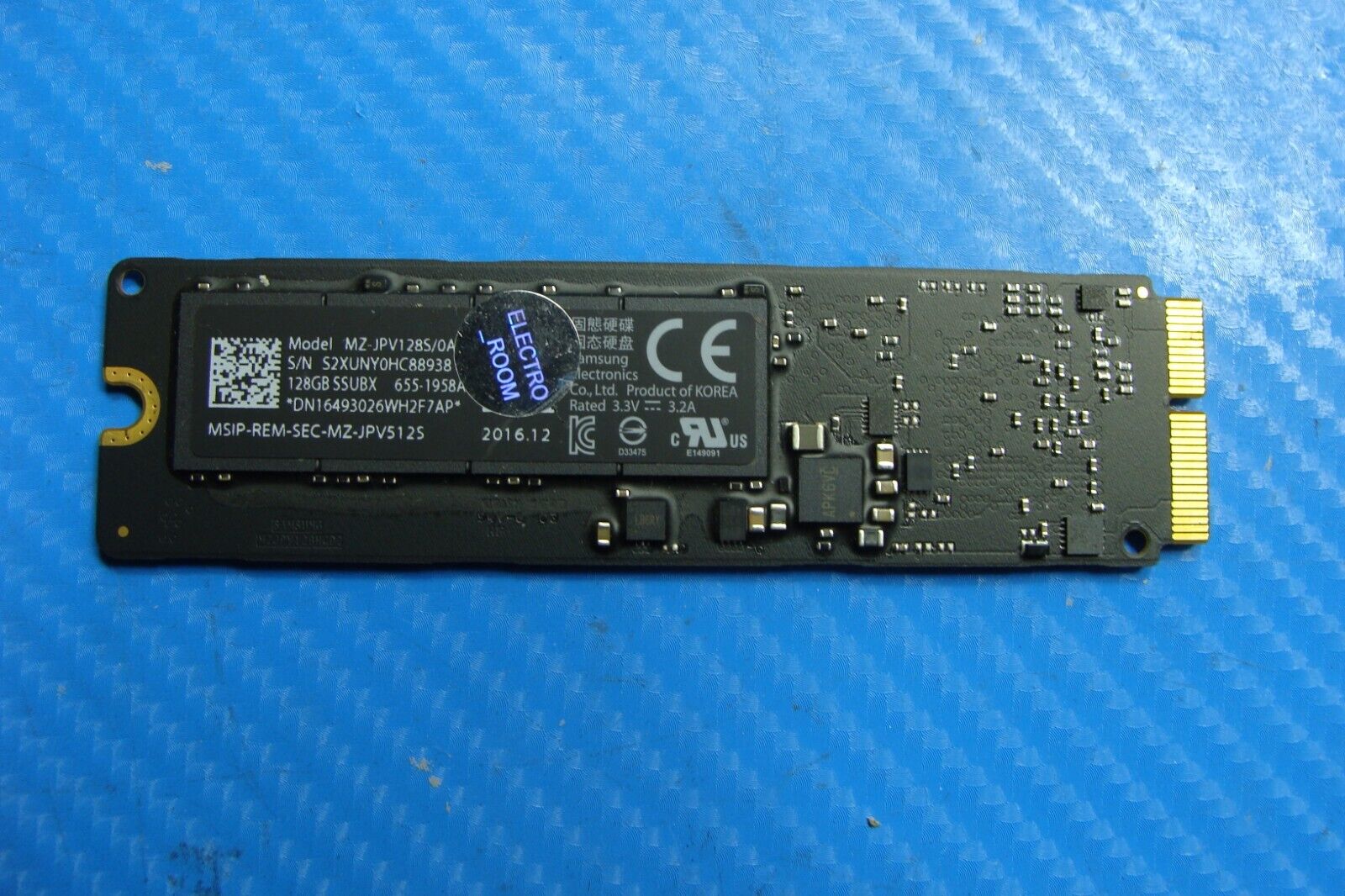 MacBook A1466 Samsung 128GB SSD Solid State Drive MZ-JPV128S/0A2 655-1958A