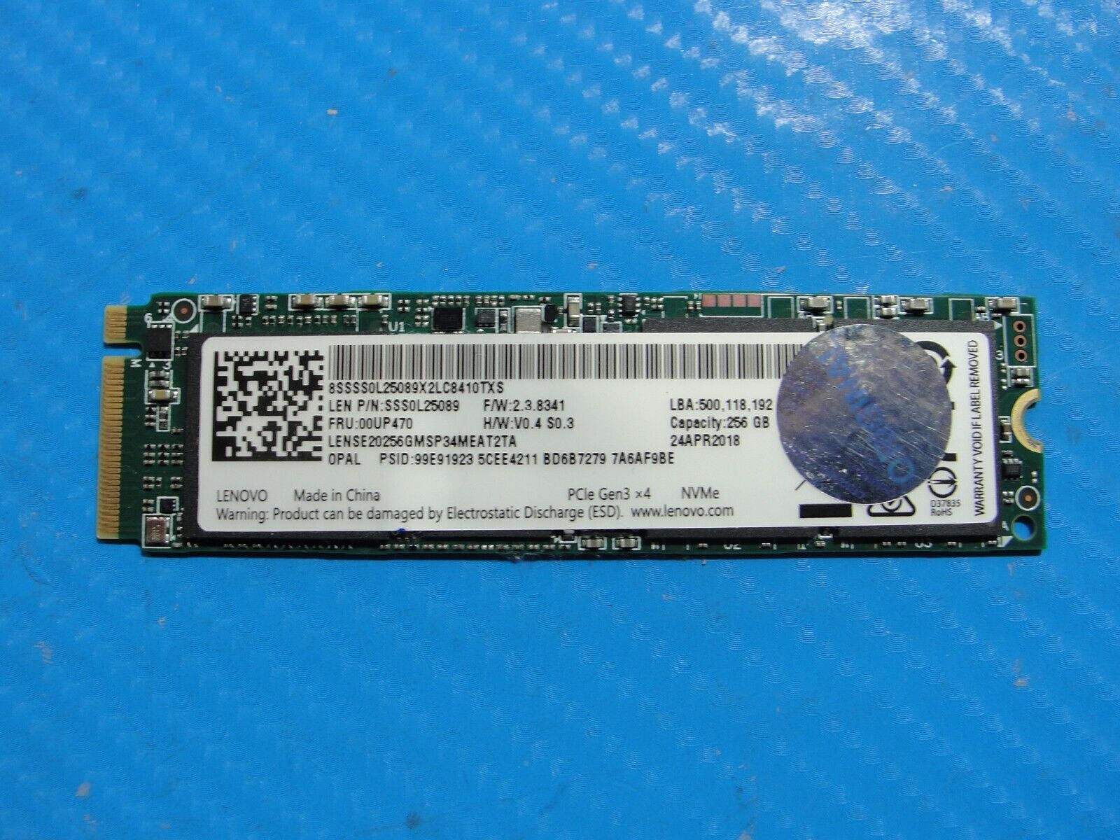 Lenovo X380 Yoga 256GB NVMe M.2 SSD Solid State Drive 00UP470 SSS0L25089