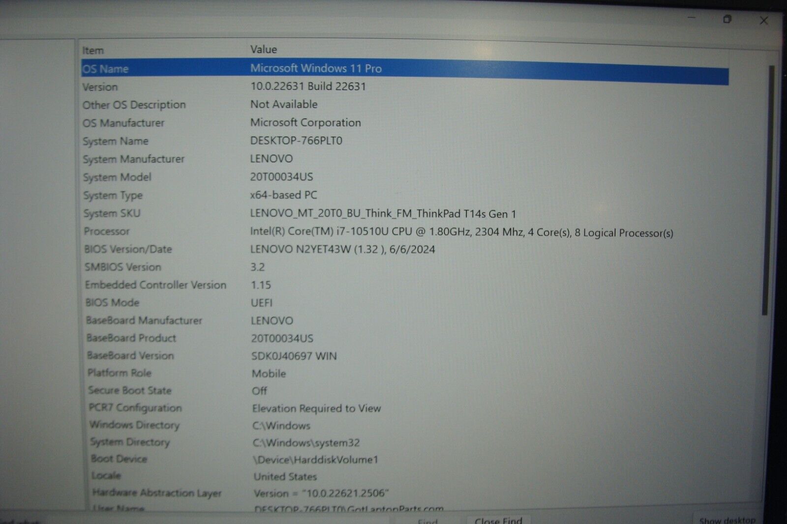 Lenovo ThinkPad T14s Gen 1 14