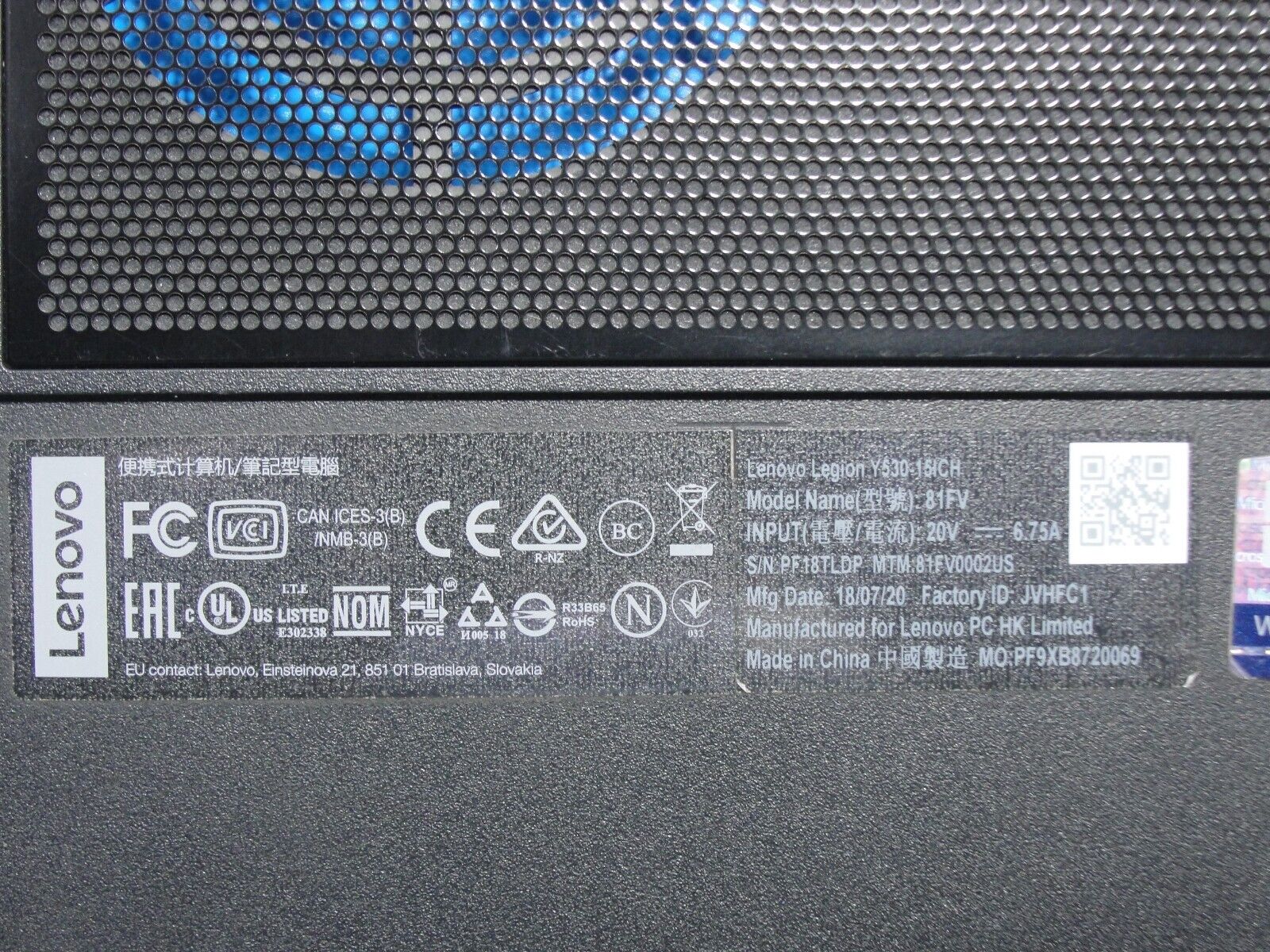 Lenovo Legion Y530-15ICH 15.6