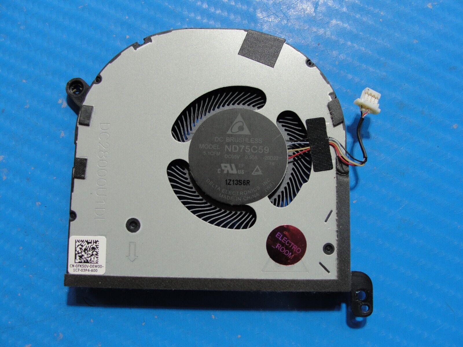 Dell XPS 15.6” 15 9510 Genuine Laptop CPU Cooling Fan FK50V DC28000U1DL