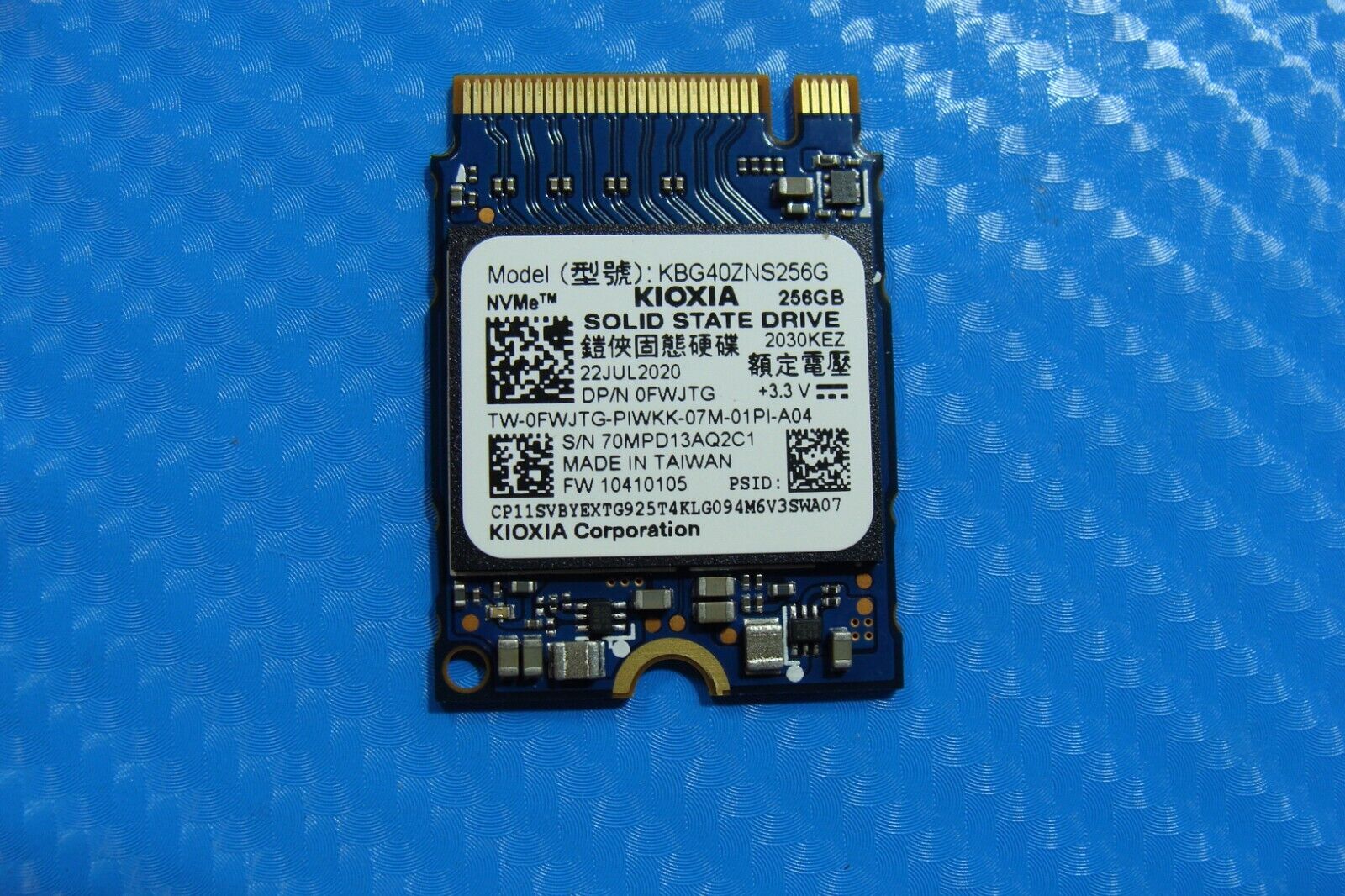 Dell 3510 Kioxia 256GB NVMe M.2 SSD Solid State Drive KBG40ZNS256G FWJTG