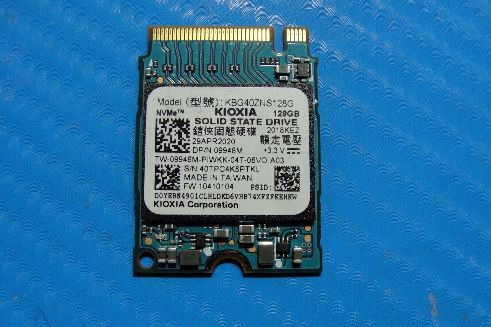 Dell 5410 Kioxia 128GB NVMe M.2 SSD Solid State Drive KBG40ZNS128G 9946M