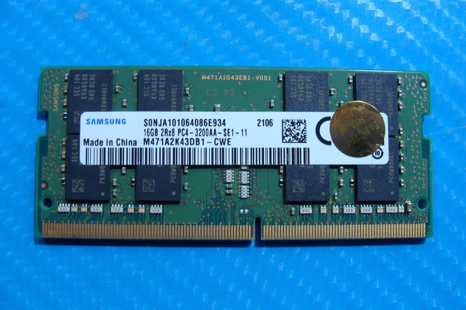 Dell 5550 Samsung 16GB 2Rx8 PC4-3200AA SO-DIMM Memory RAM M471A2K43DB1-CWE