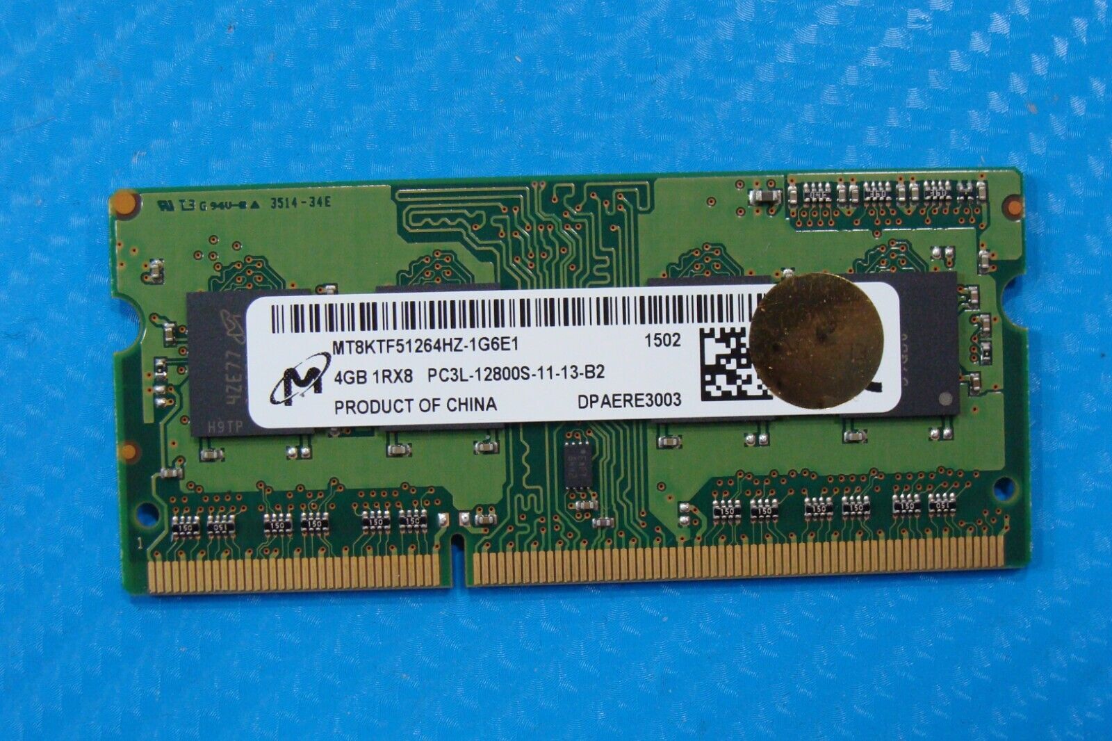 Dell 11 3147 Micron 4GB 1Rx8 PC3L-12800S Memory RAM SO-DIMM MT8KTF51264HZ-1G6E1