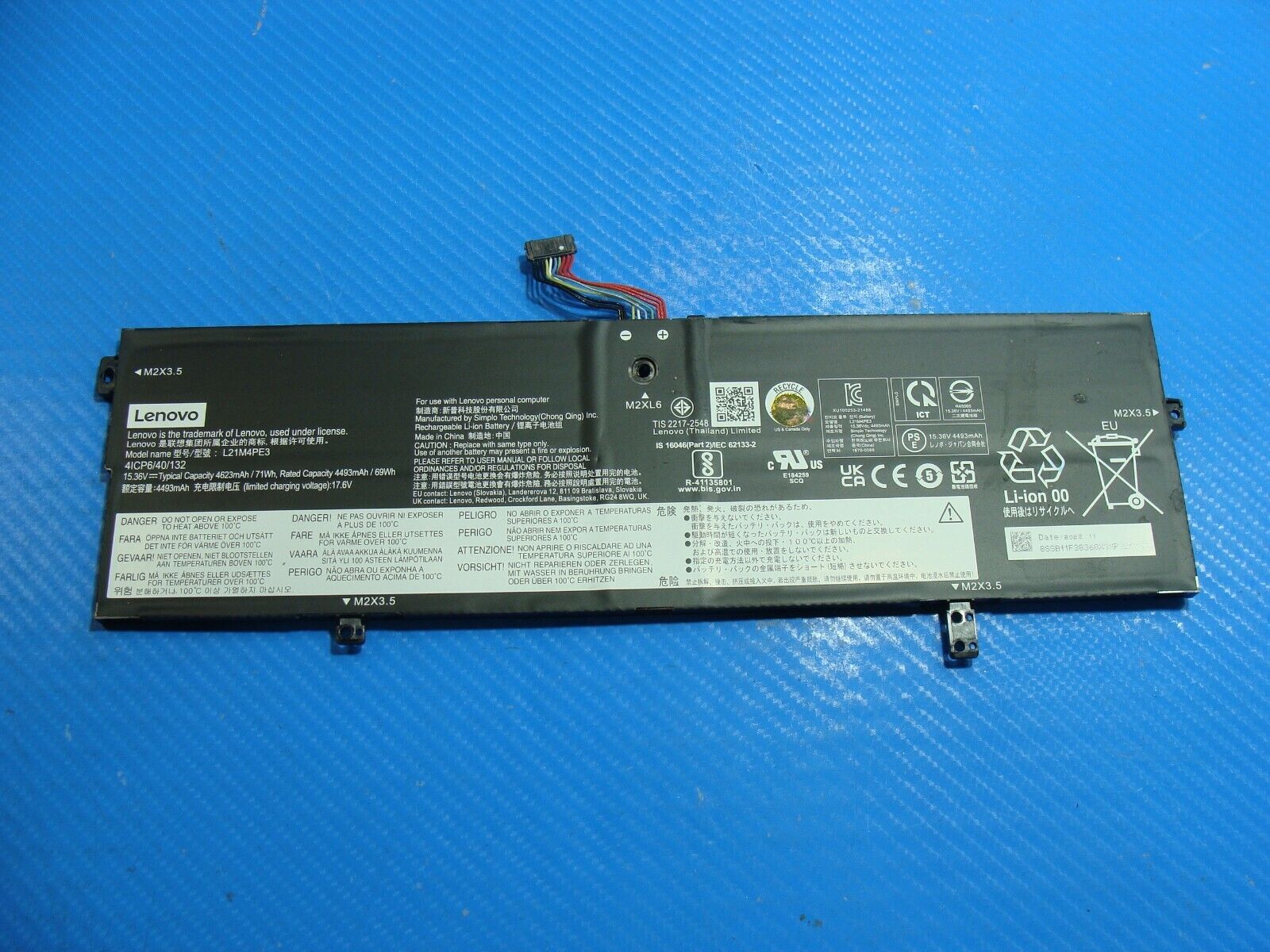 Lenovo Yoga 14” 7 14IAL7 Genuine Laptop Battery 15.36V 71Wh 4623mAh L21M4PE3