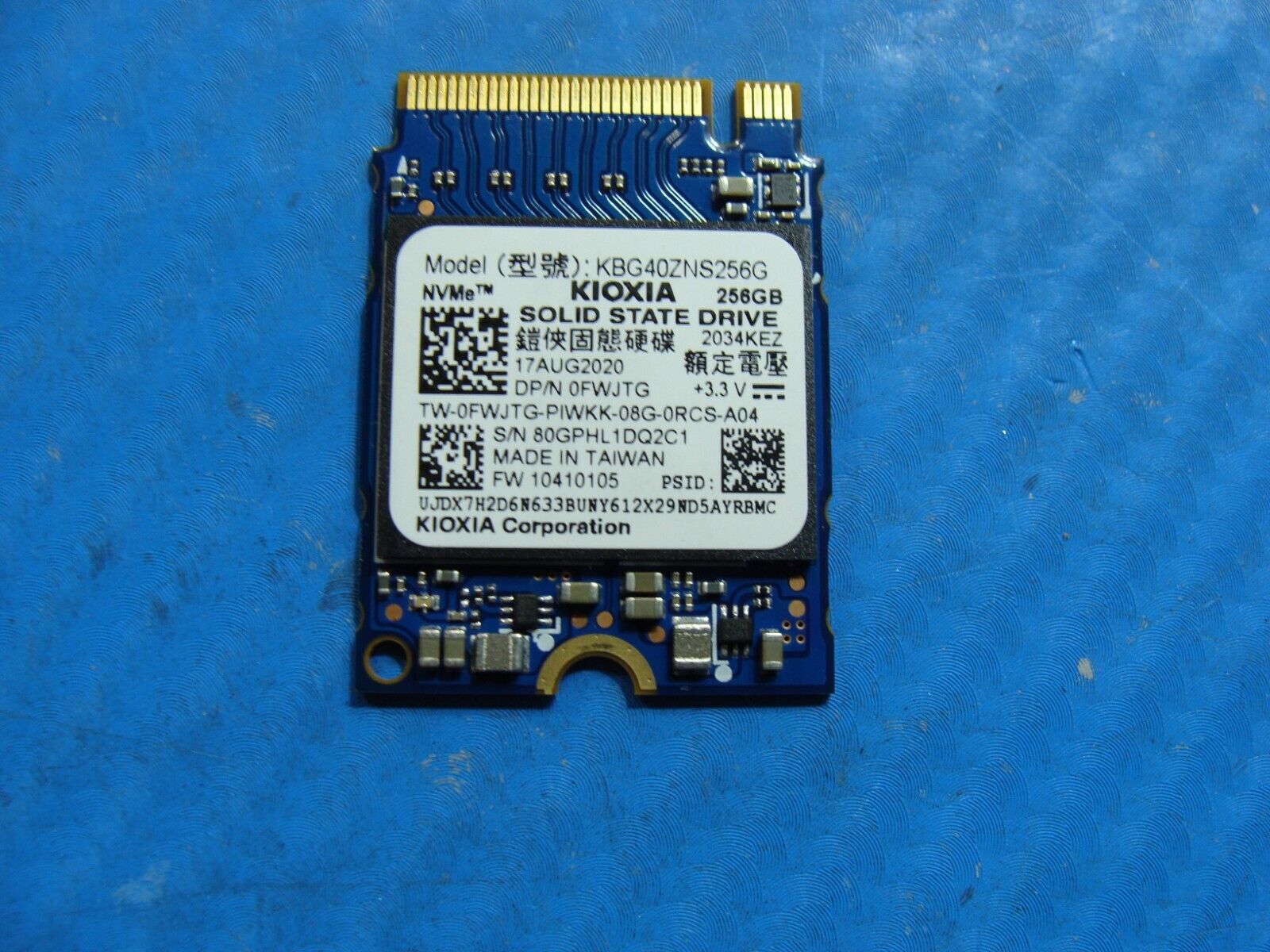 Dell 3310 Kioxia 256GB NVMe M.2 SSD Solid State Drive KBG40ZNS256G FWJTG