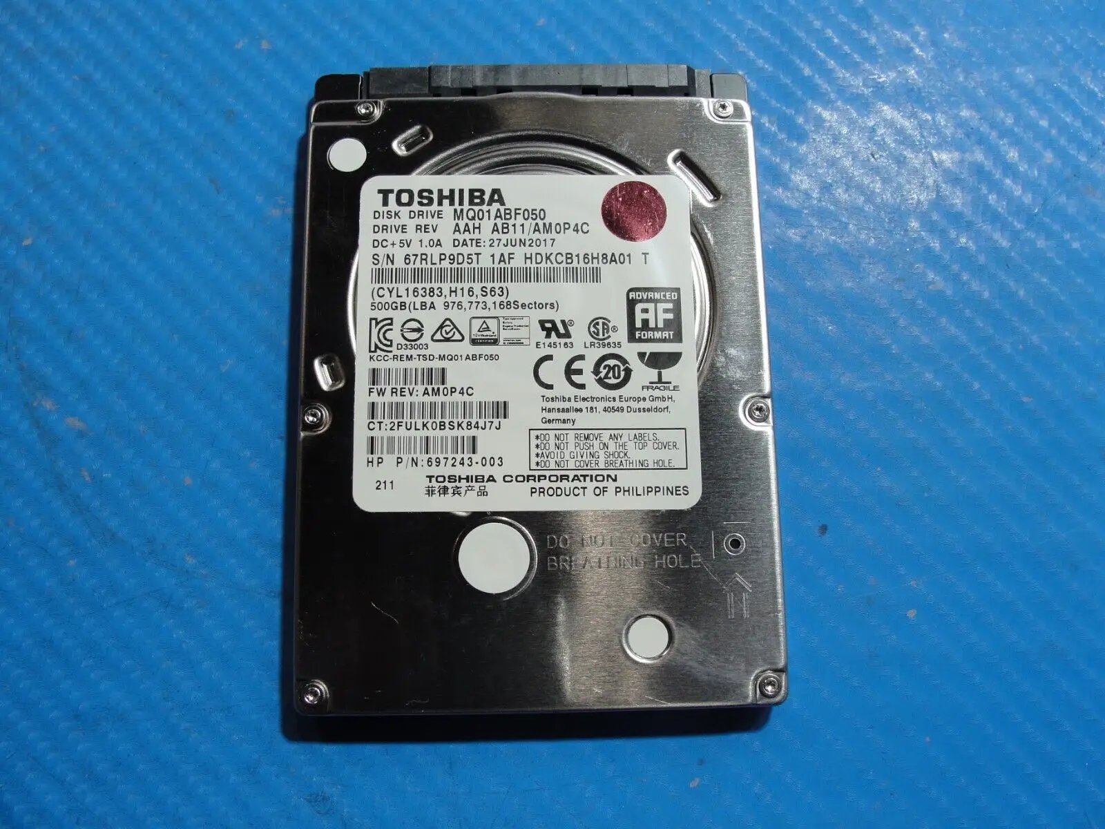 HP 15-bs020wm Toshiba 500GB SATA 2.5