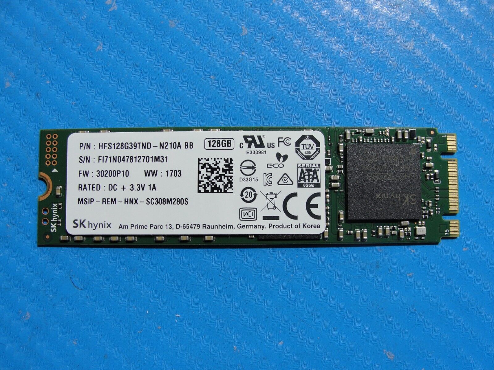 Asus GL753VE SK Hynix 128GB M.2 SATA SSD Solid State Drive HFS128G39TND-N210A