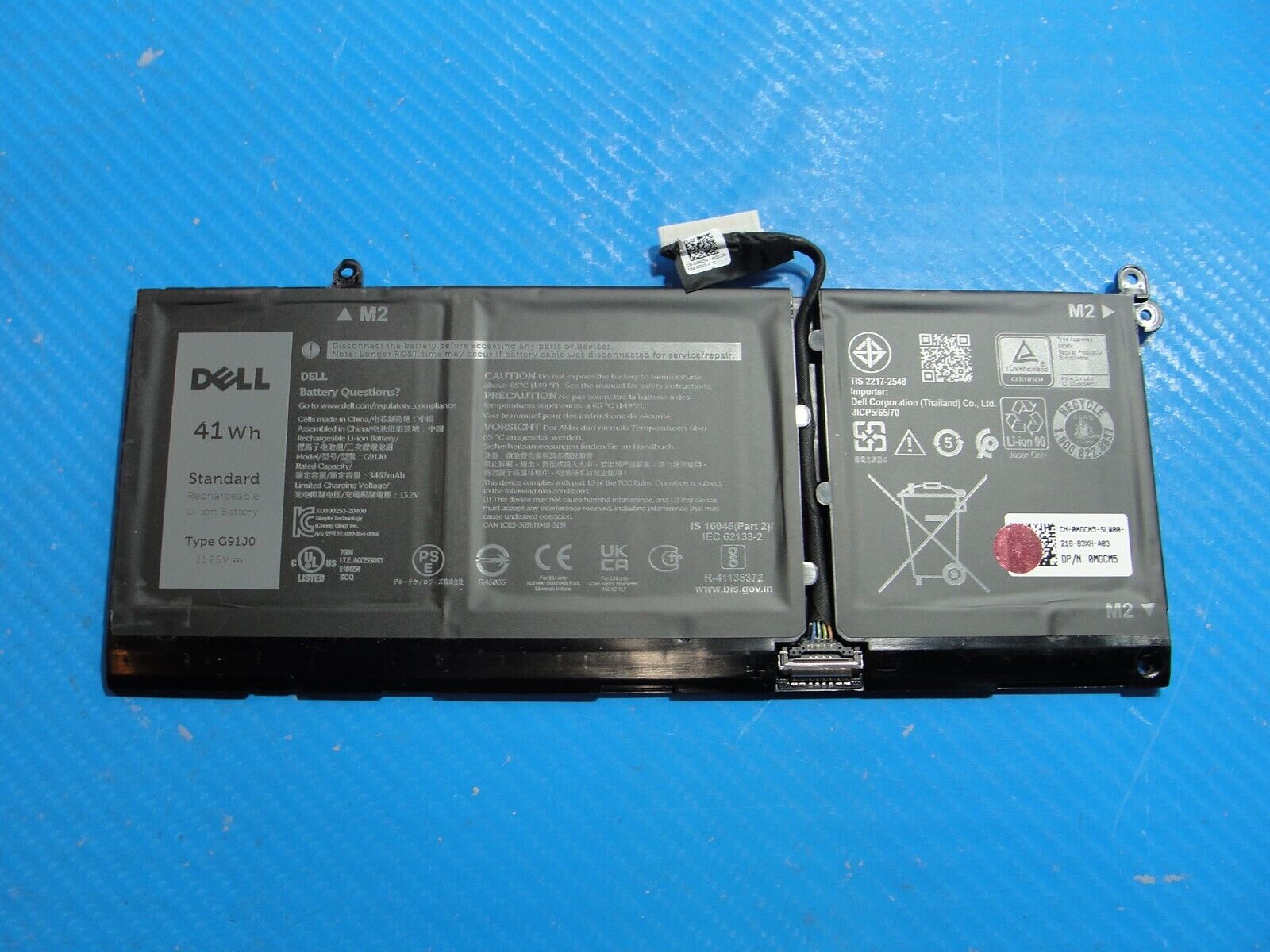 Dell Inspiron 15.6” 15 3511 11.25V 41Wh 3467mAh Battery G91J0 MGCM5 Excellent