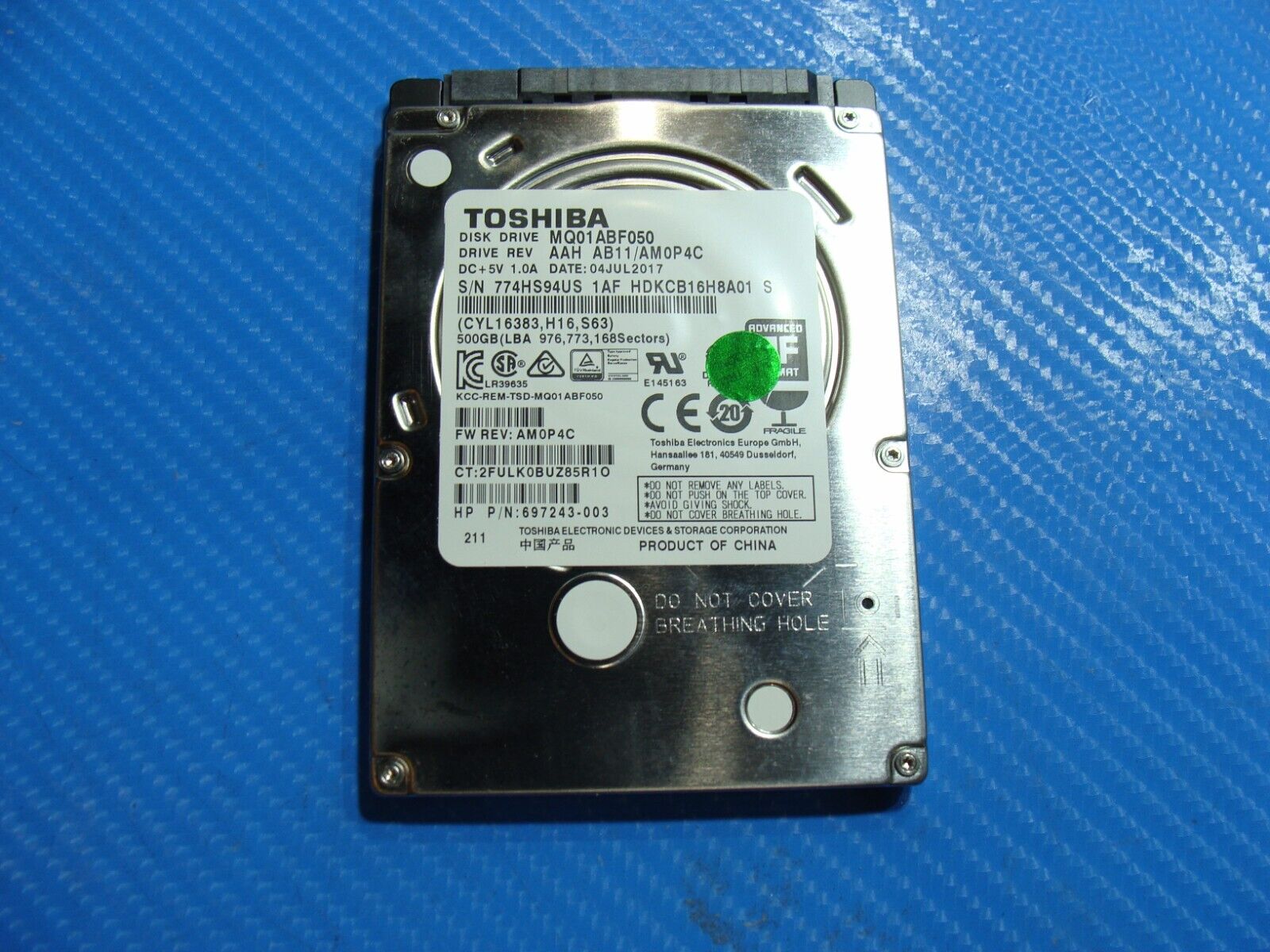 HP 15-bs020wm Toshiba 500GB SATA 2.5