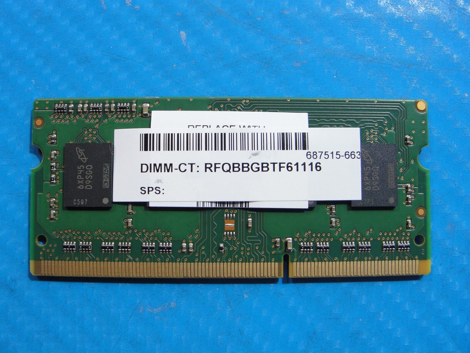 HP m1-u001dx Micron 4GB 1Rx8 PC3L-14900S Memory RAM SO-DIMM MT8KTF51264HZ-1G9P1